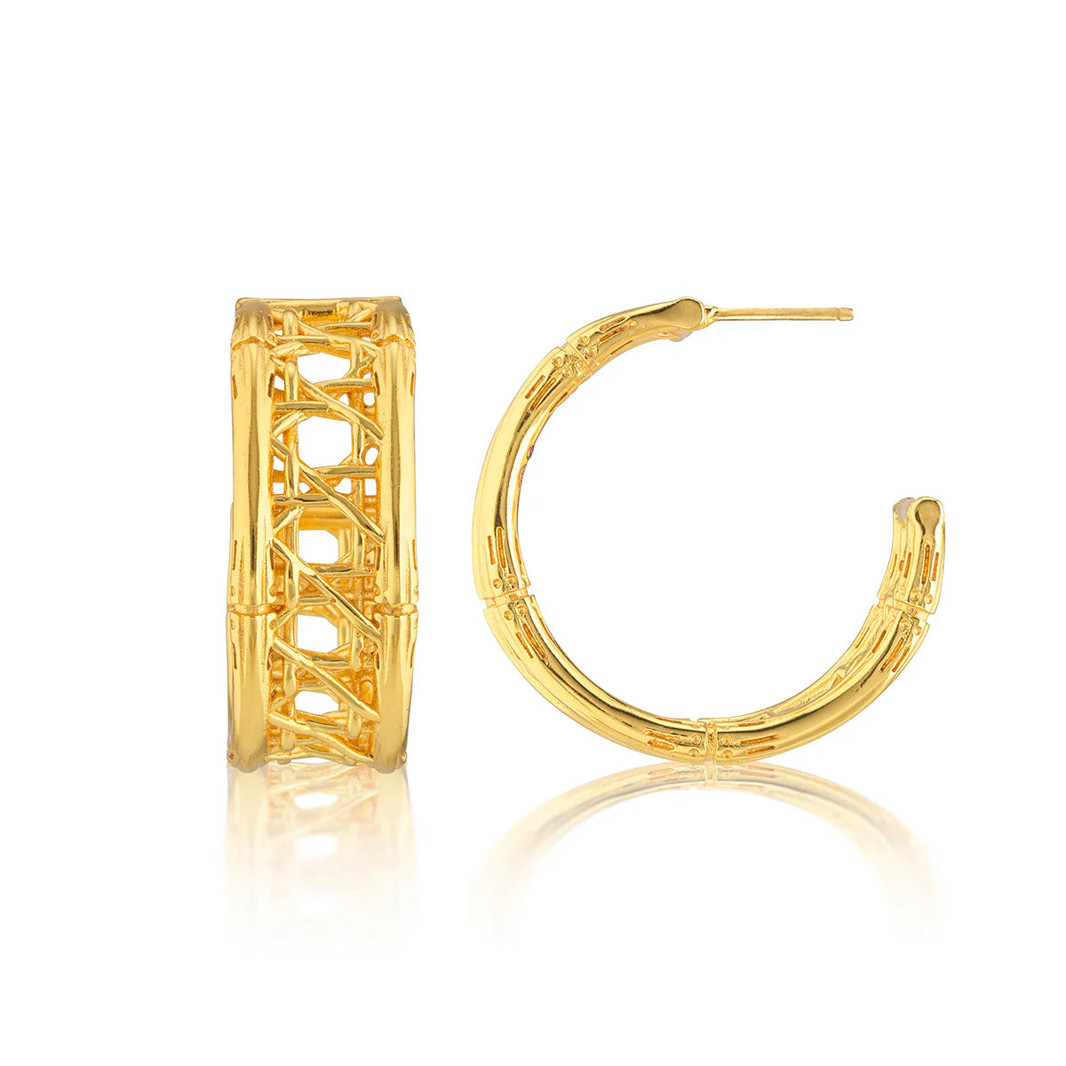 Veranda Caning Medium Hoops
