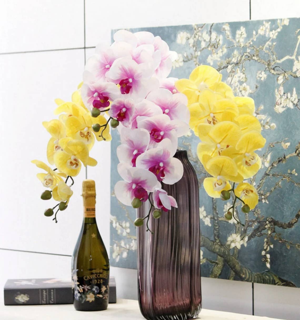 36" Real Touch Phalaenopsis Orchid-Large Bloom 9 Flowers