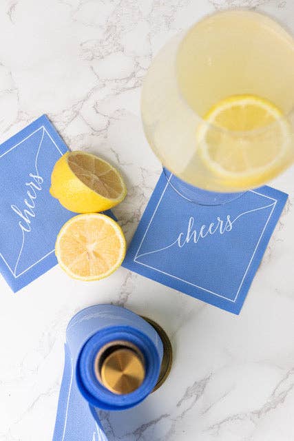 Cotton Cocktail Napkin Roll White Cheers
