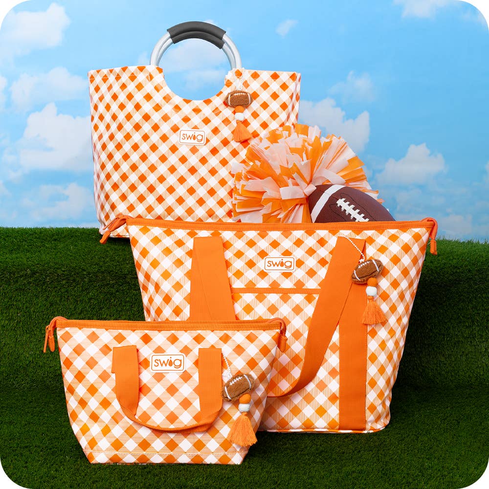 Gameday Gingham Orange Lunchi Lunch Bag