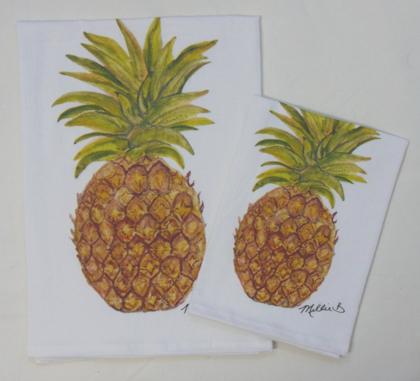 Pineapple on White Flour Sack Towel