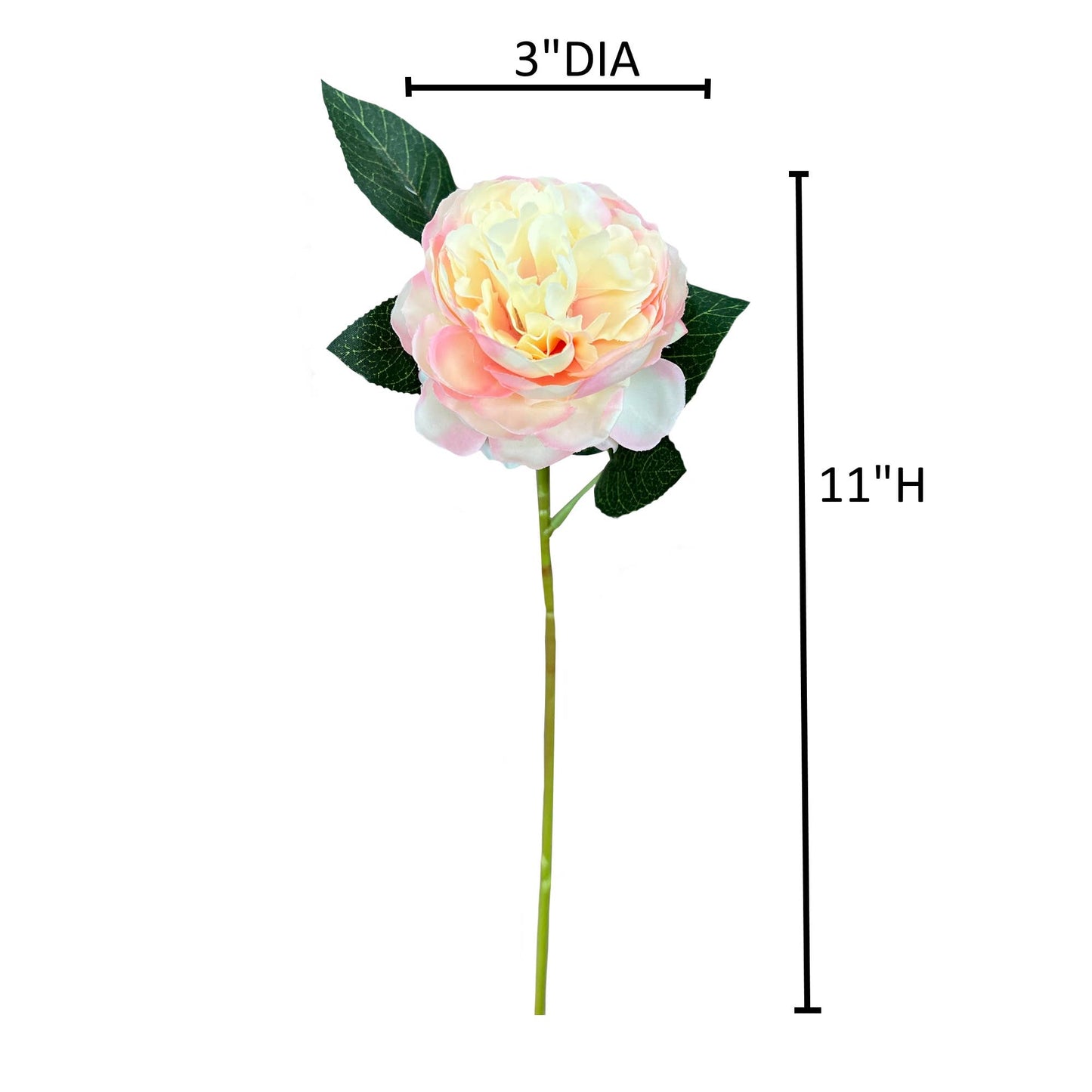 11" Traditional Artificial Cabbage Peony Stem