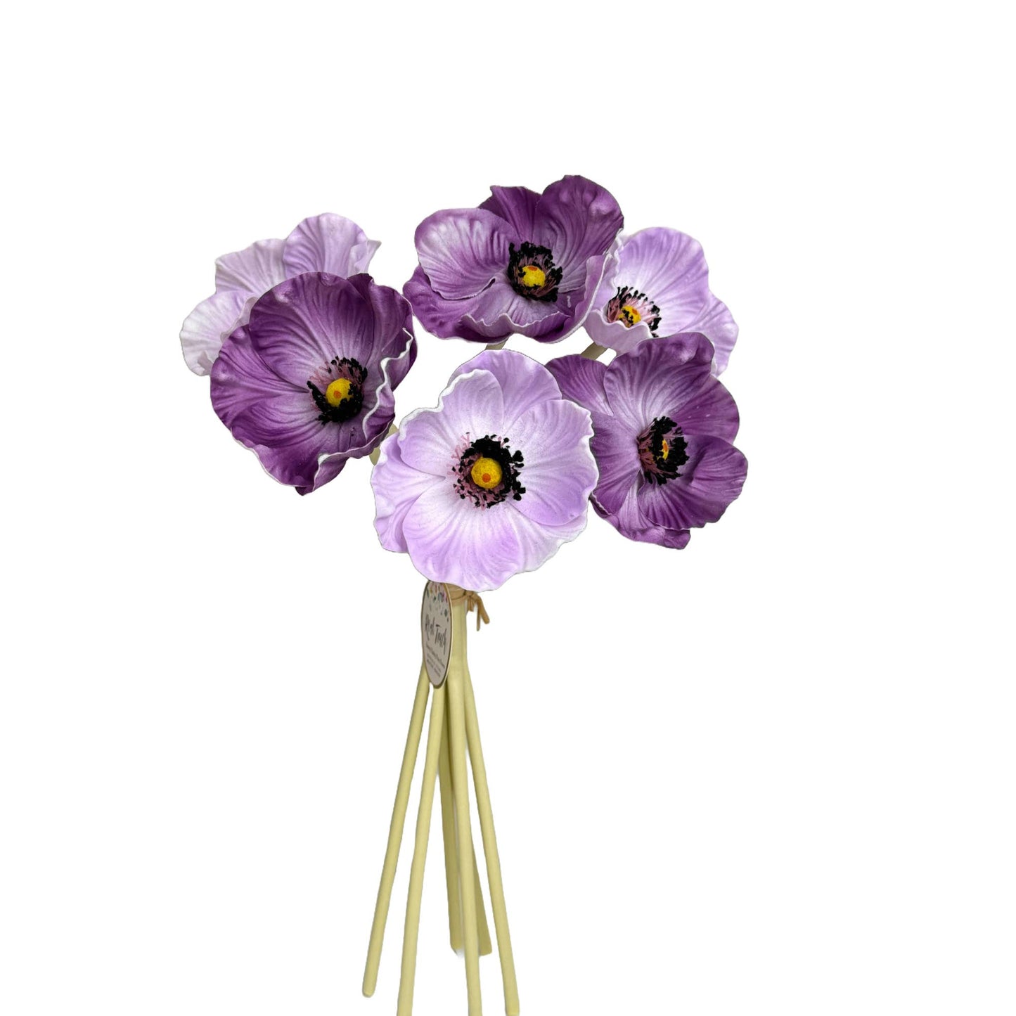 11" Real Touch Poppy 6 Stems