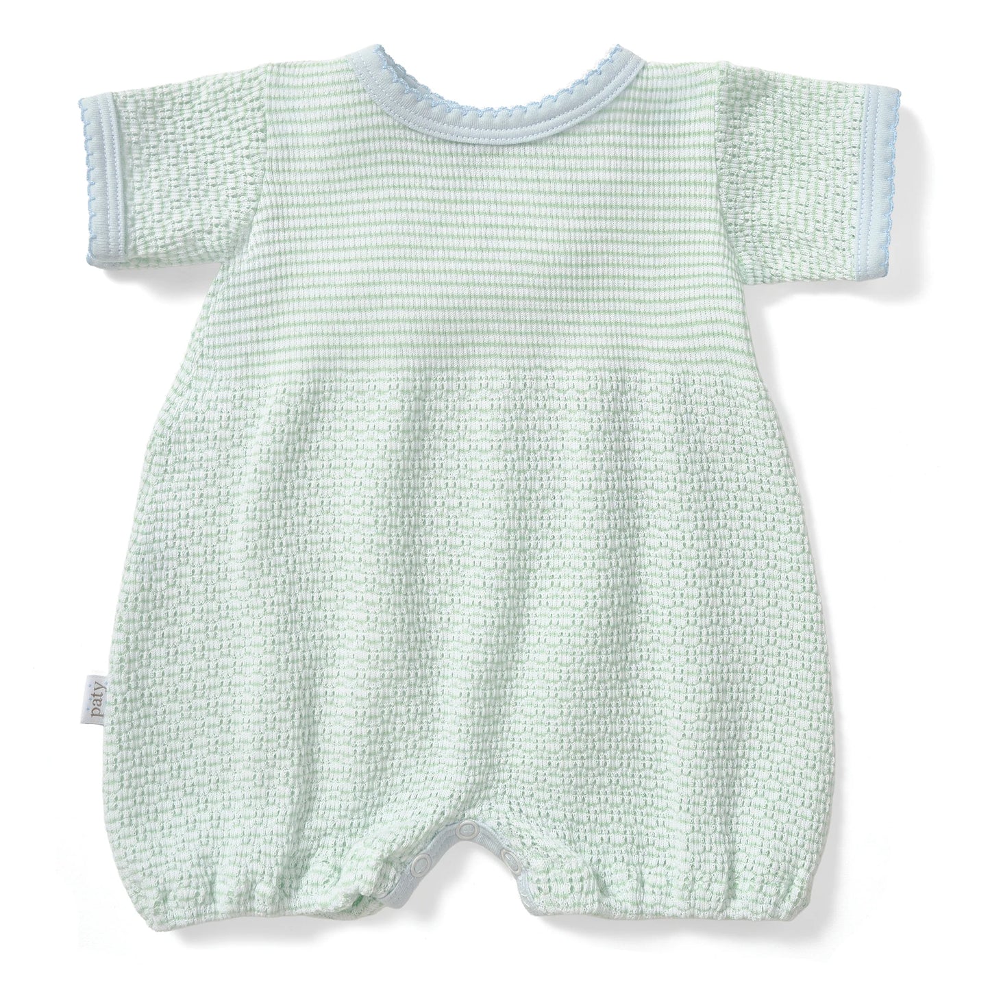 Green Knit Bubble with Blue Trim
