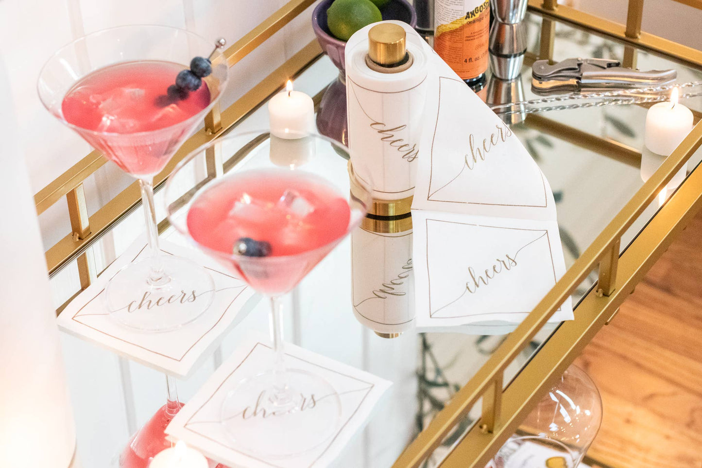 Exclusive Cocktail Napkin Stand in Gold