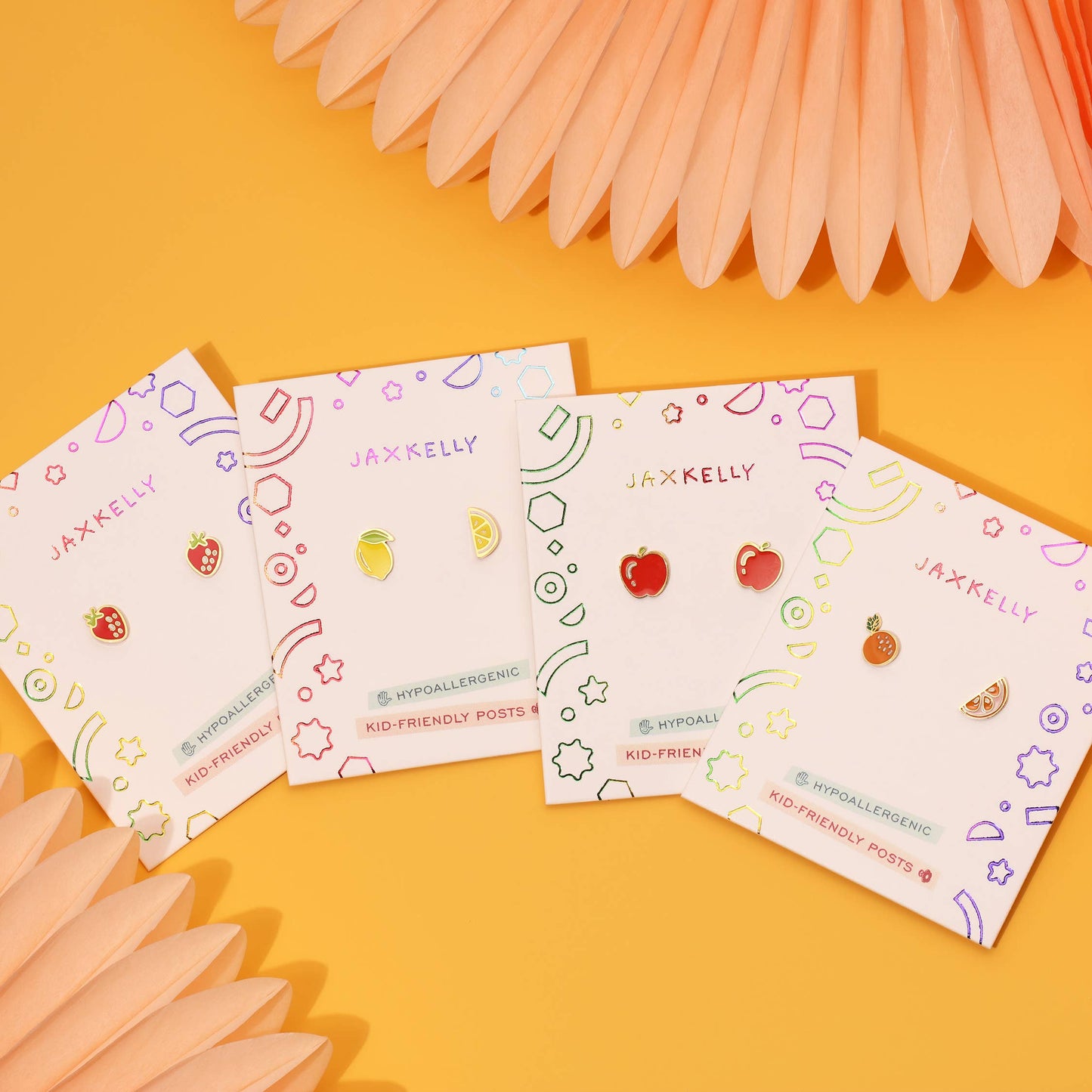 Apple Enamel Flat Back Kids Earrings