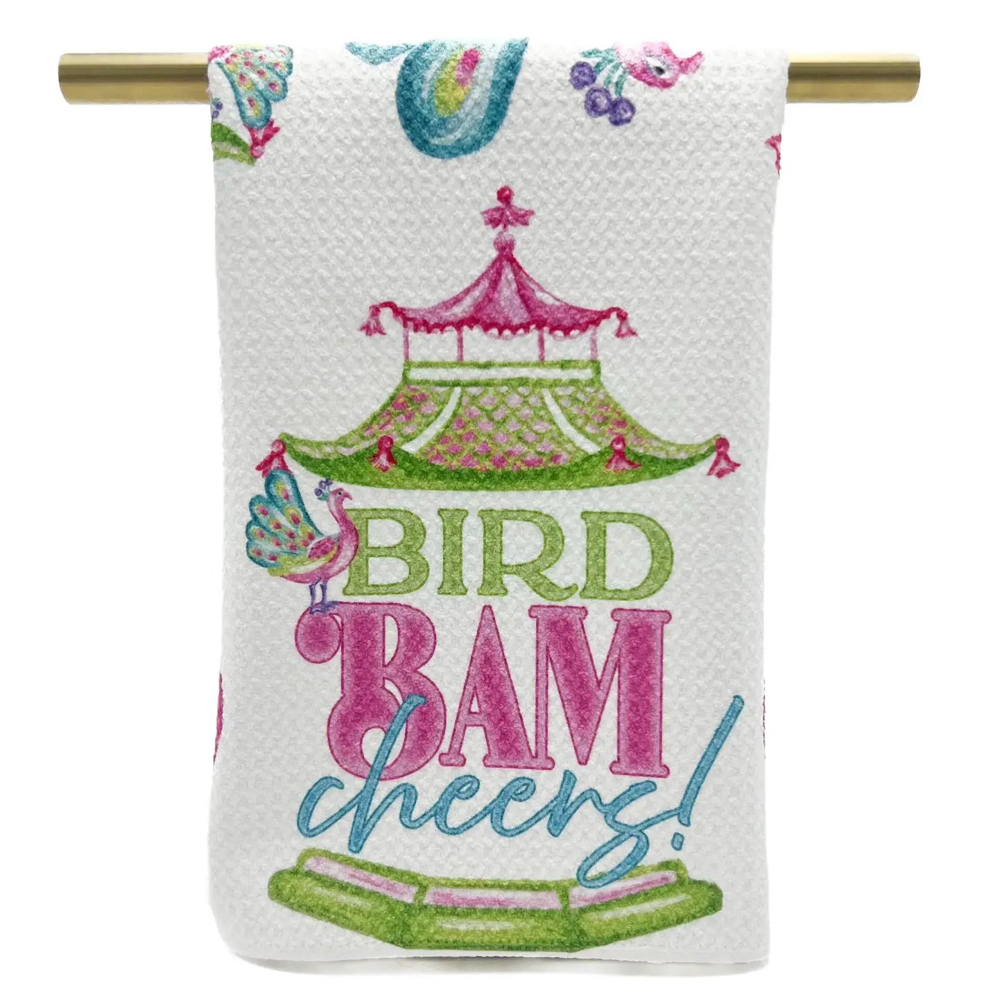 Bird Bam Cheers Mahjong Tea Towel