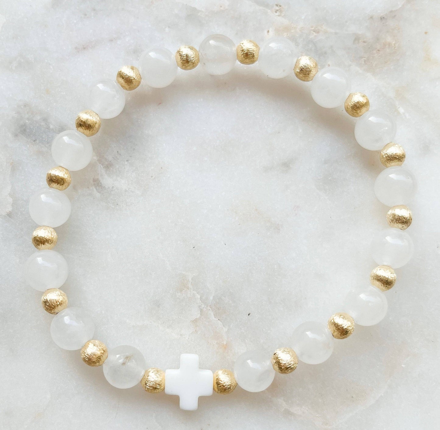 White Everyday Cross Bracelet