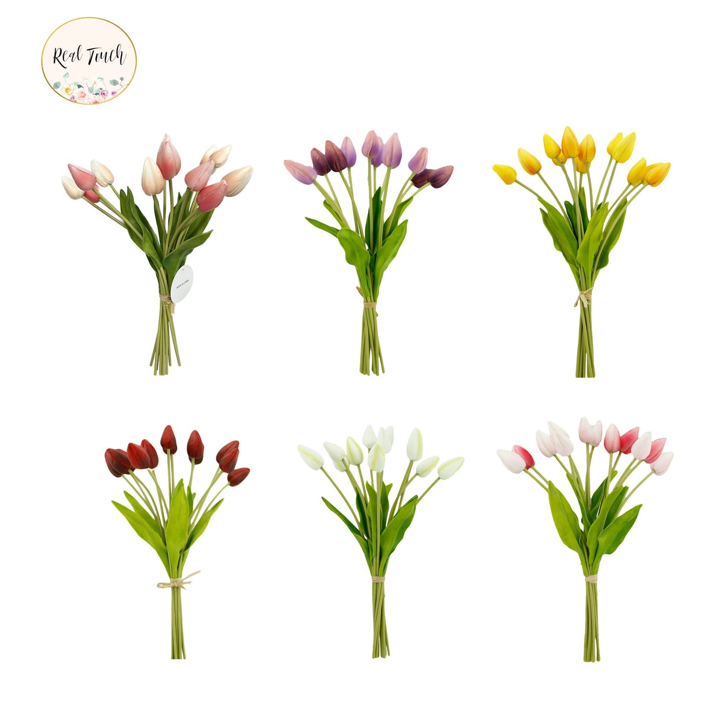 18"One Dozen-Long stem Real Touch Tulip Bud bouquet