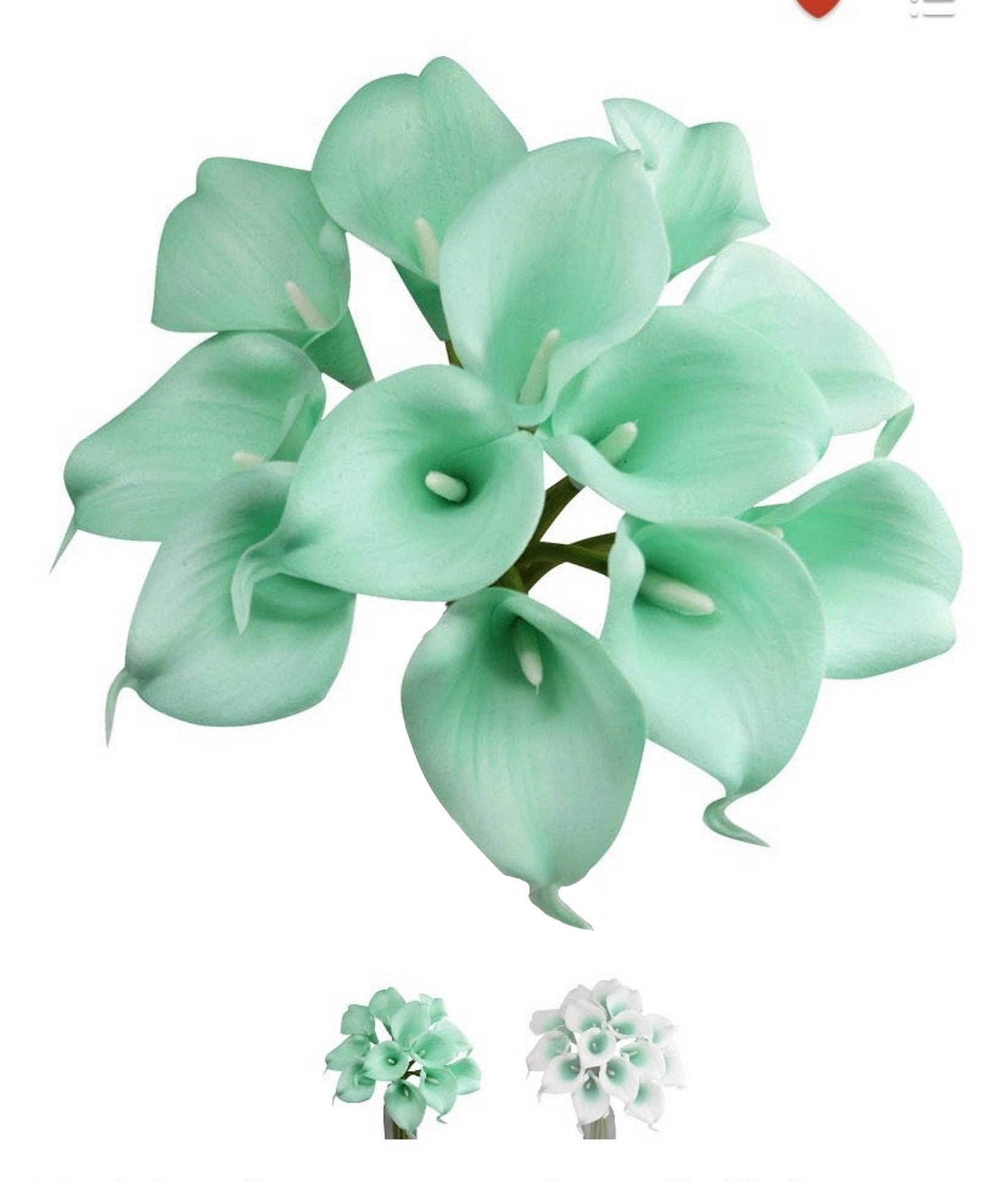 Pack of 10-real touch calla lily green color palette