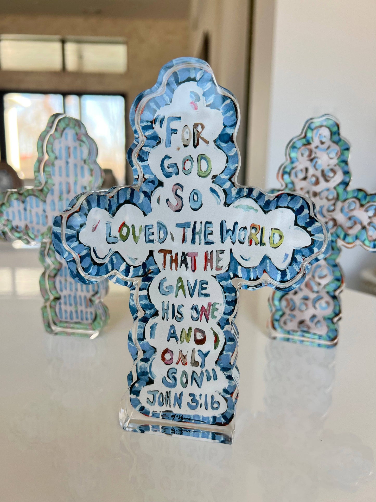 "He Saved Cross" Acrylic