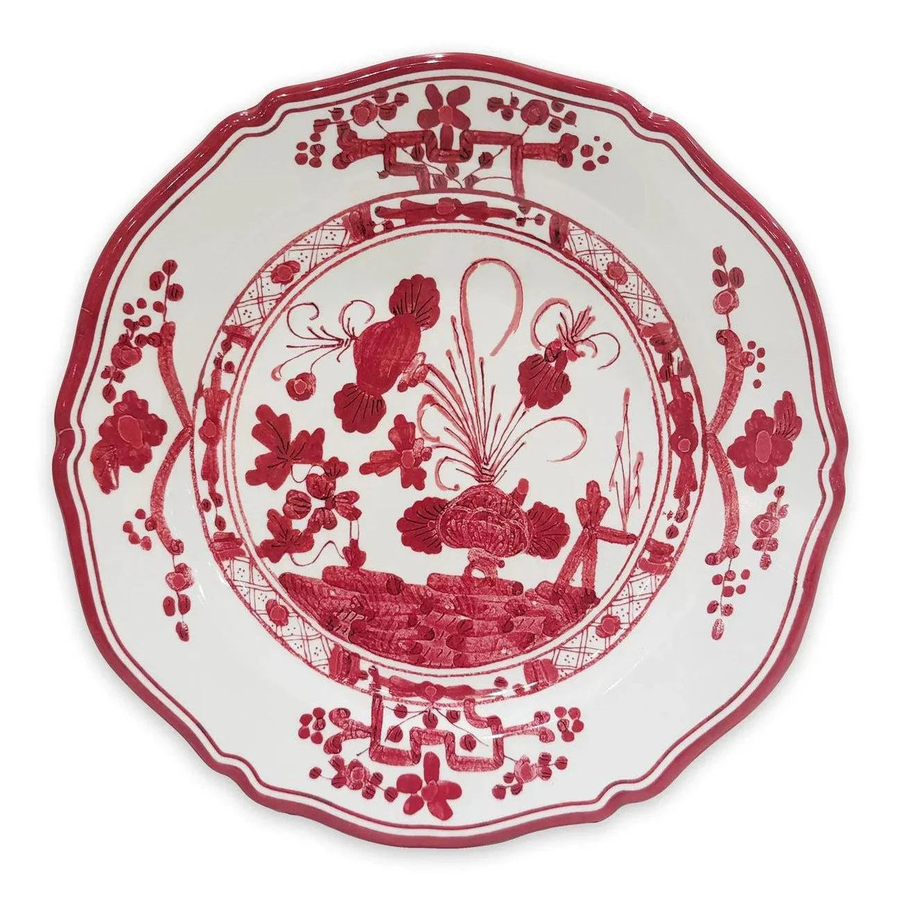 VIDA Faenza 11" Dinner Plate | Pink and White