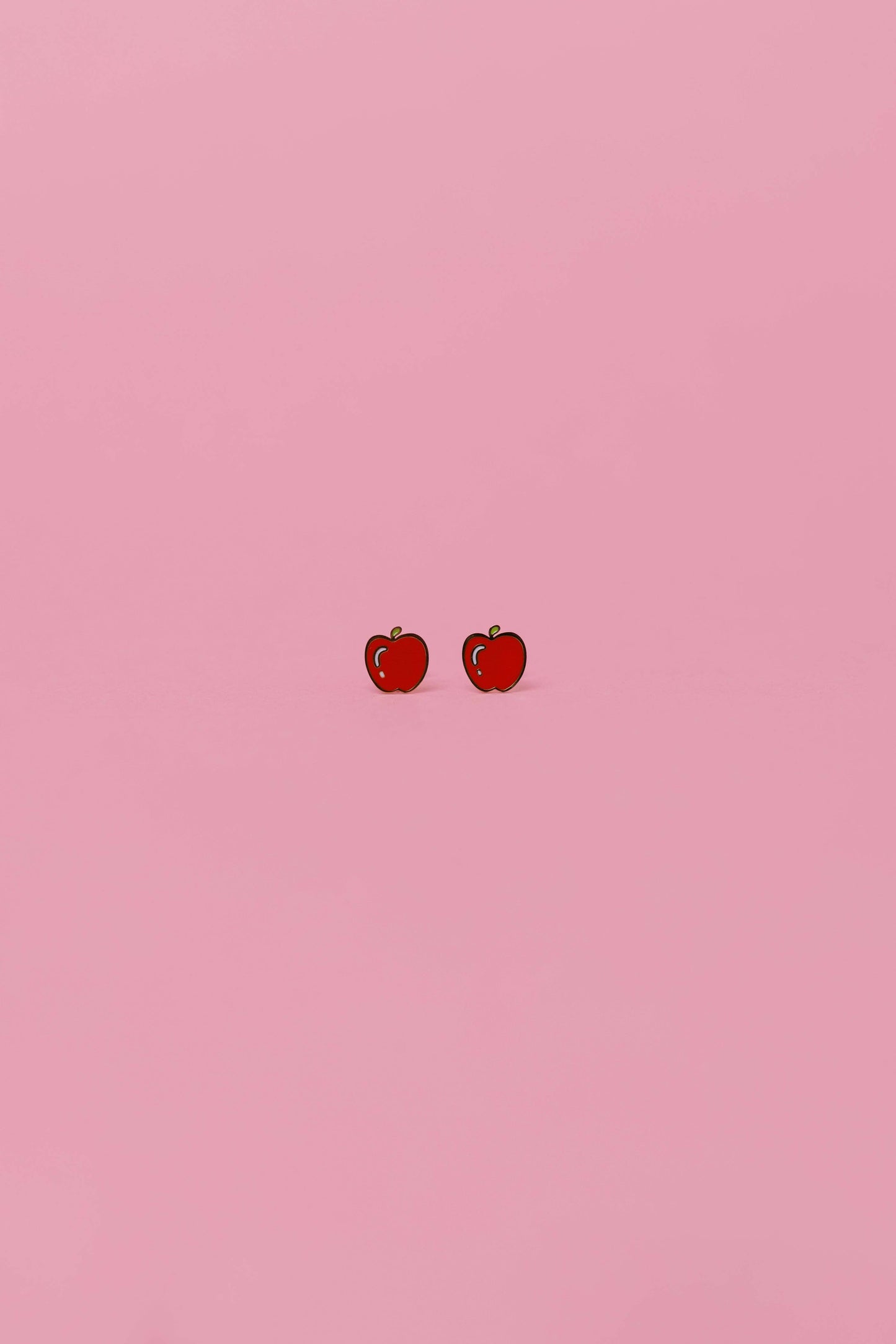 Apple Enamel Flat Back Kids Earrings