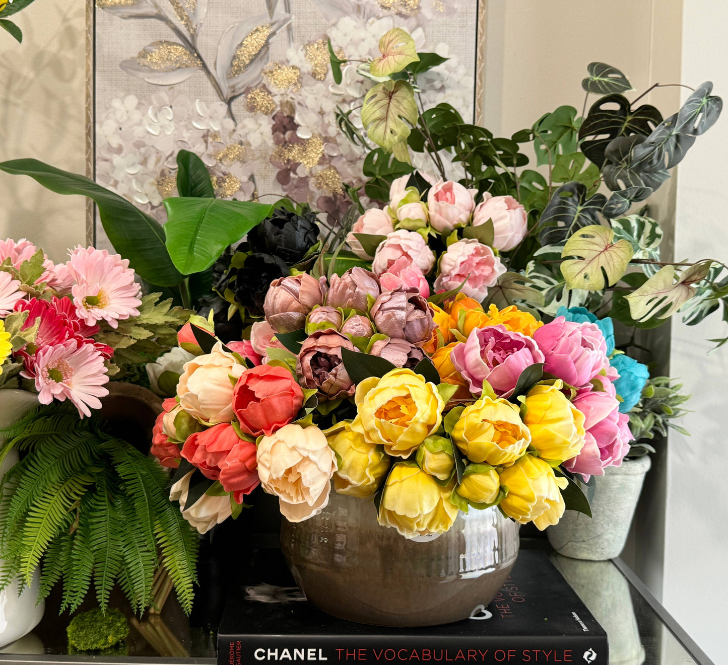 10.5" Real touch artificial Peony bundle-8 Flowers and buds