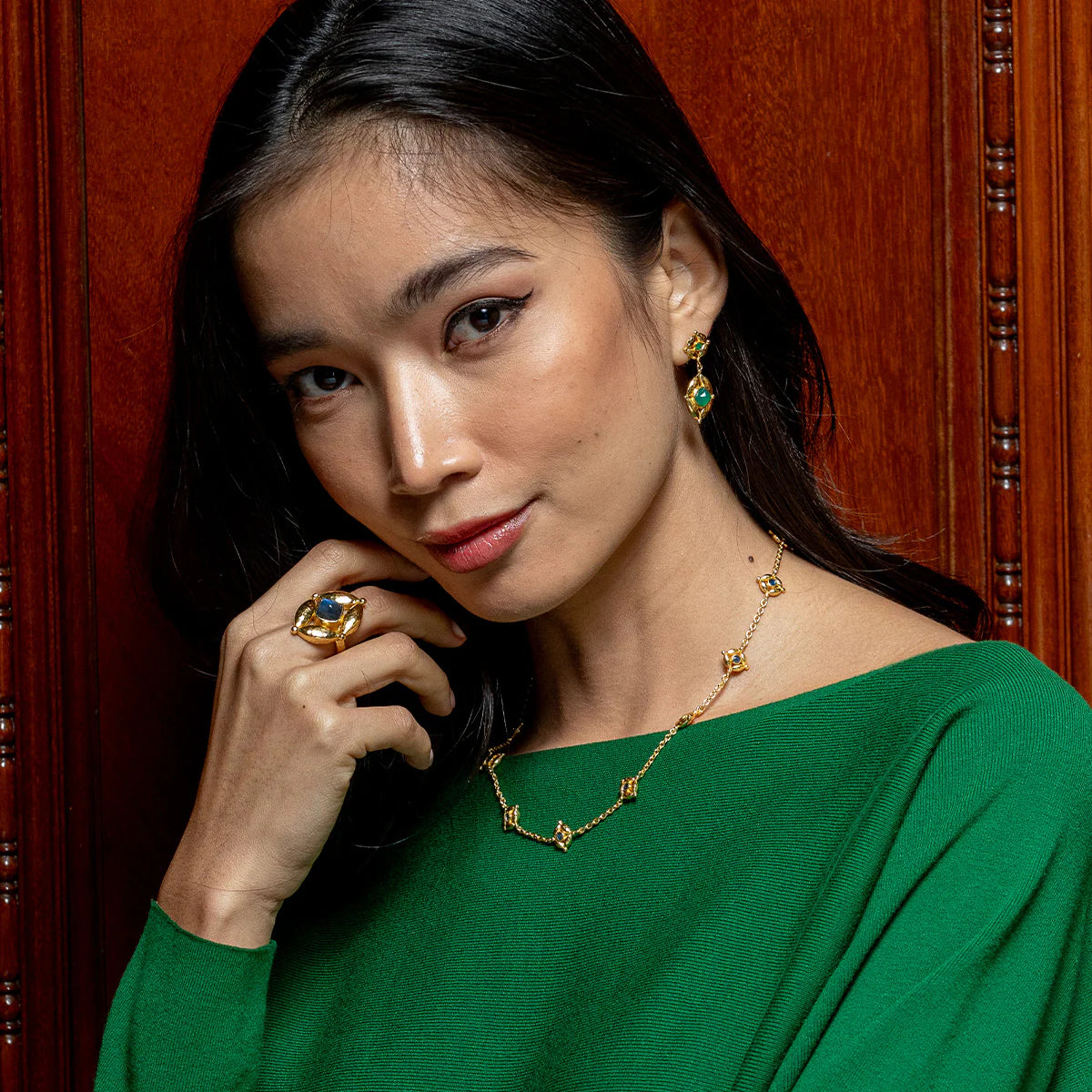 Mystic Eye Post Drop Earrings