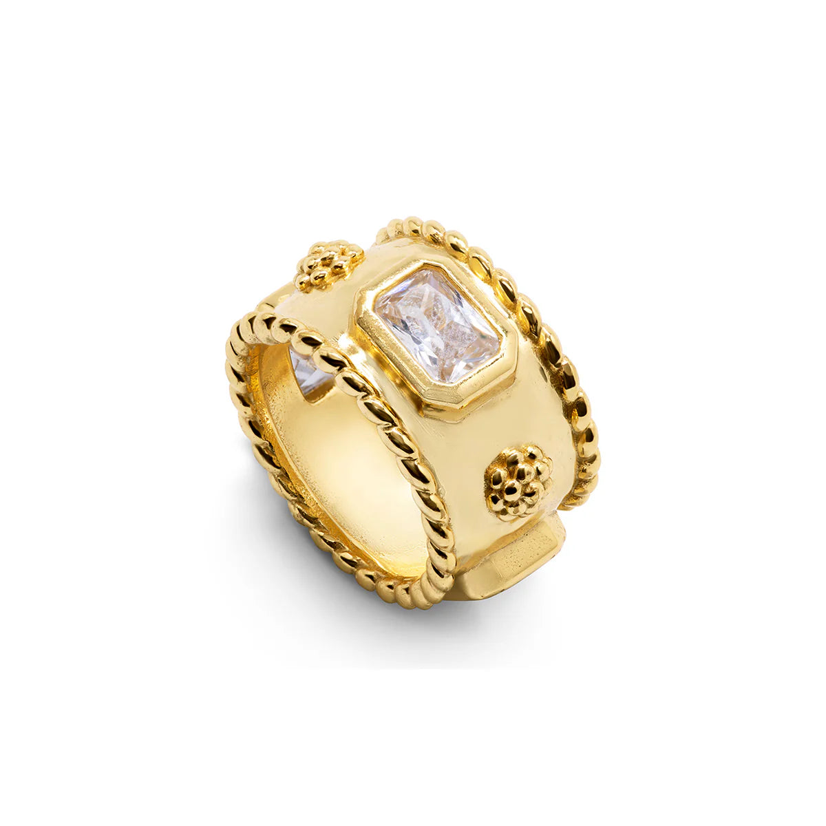 Berry Hammered Band - Cubic Zirconia