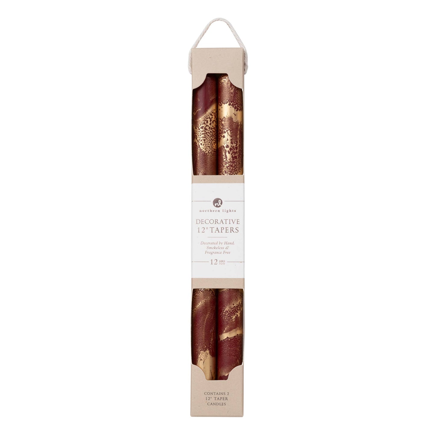 12" Decorative Taper 2pk with Gold