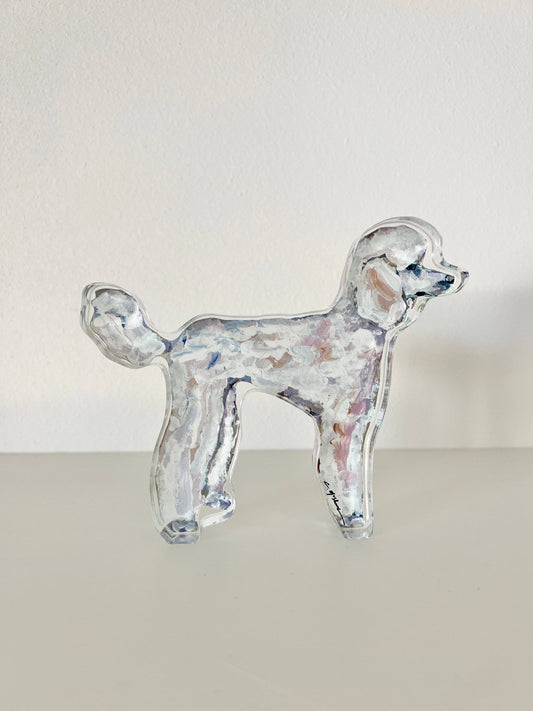 White Poodle Acrylic Shelfie