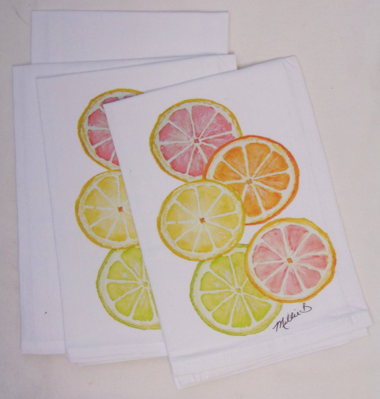 Citrus White Flour Sack Towel