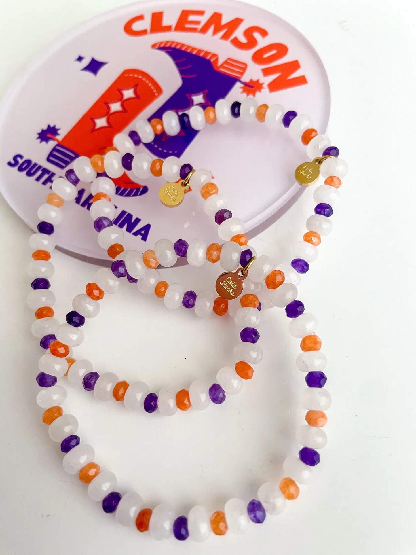Clemson Confetti Bracelet