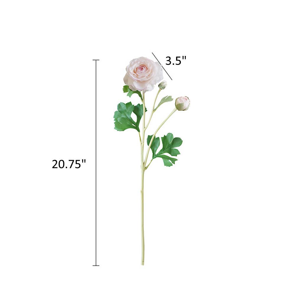 18" Real Touch Ranunculus with 2 Buds