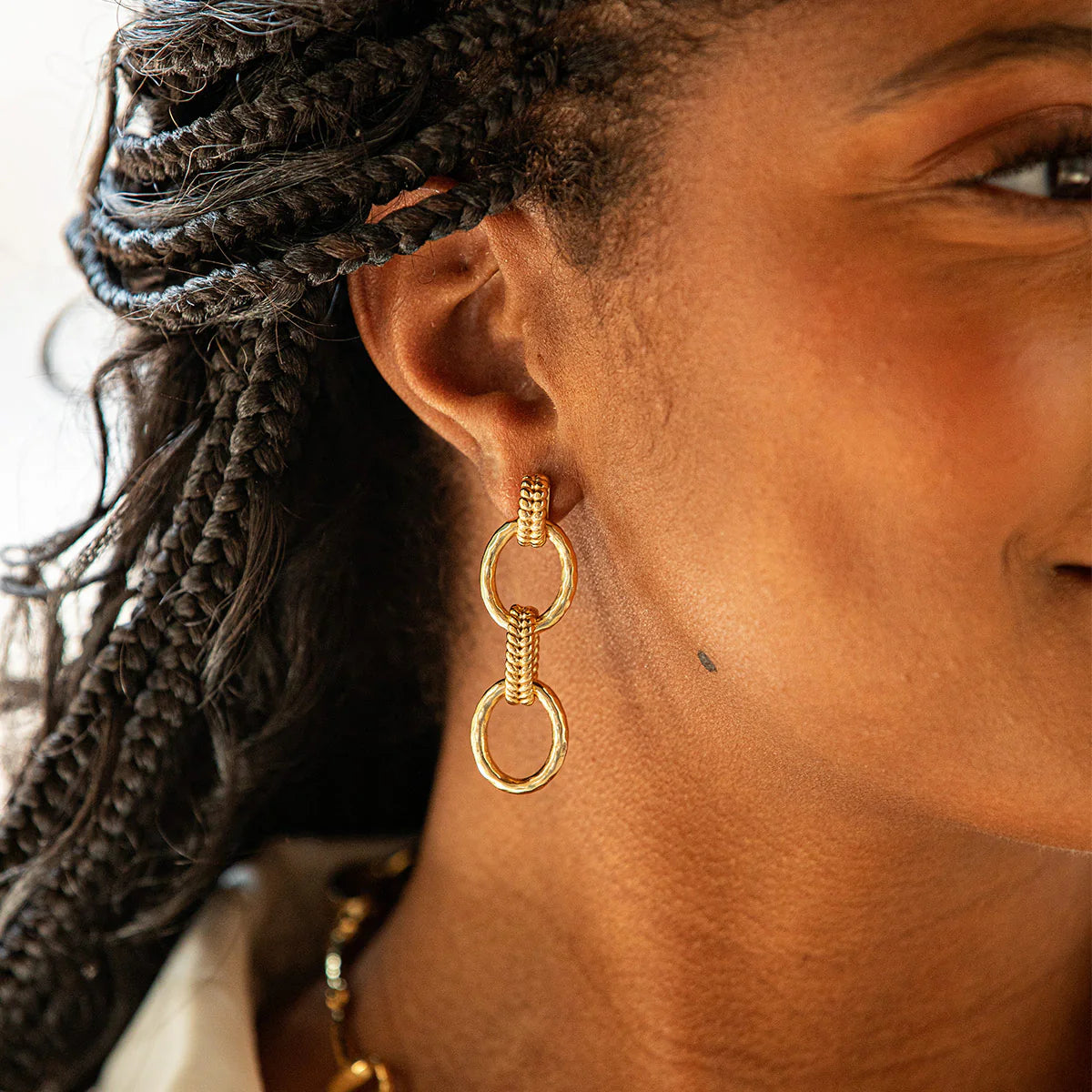 Cleopatra Regal Double Link Earrings