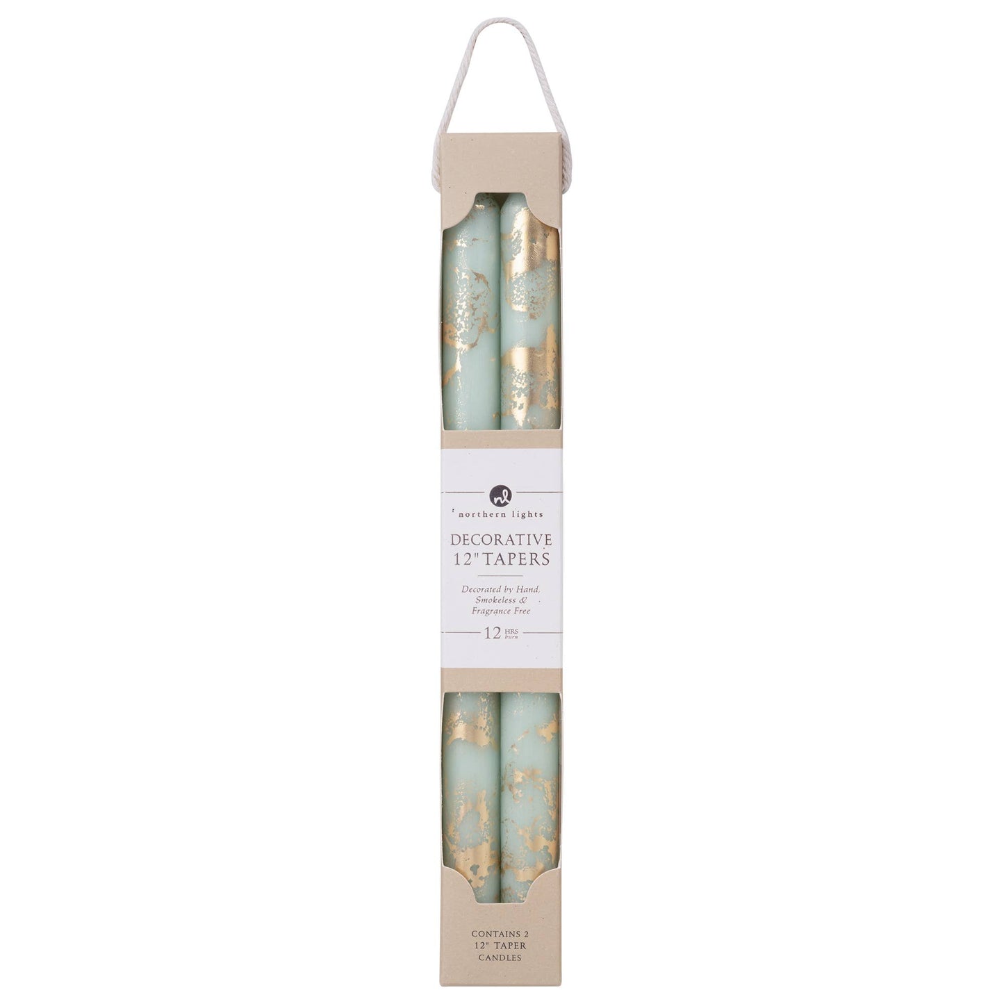 12" Decorative Taper 2pk with Gold