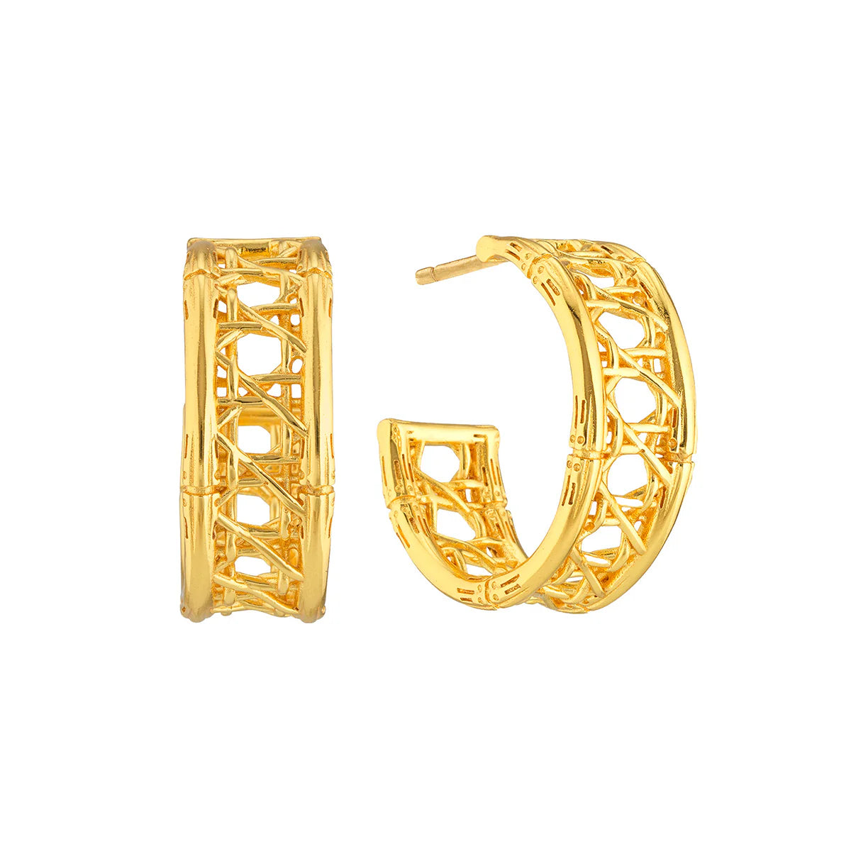 Veranda Caning Medium Hoops