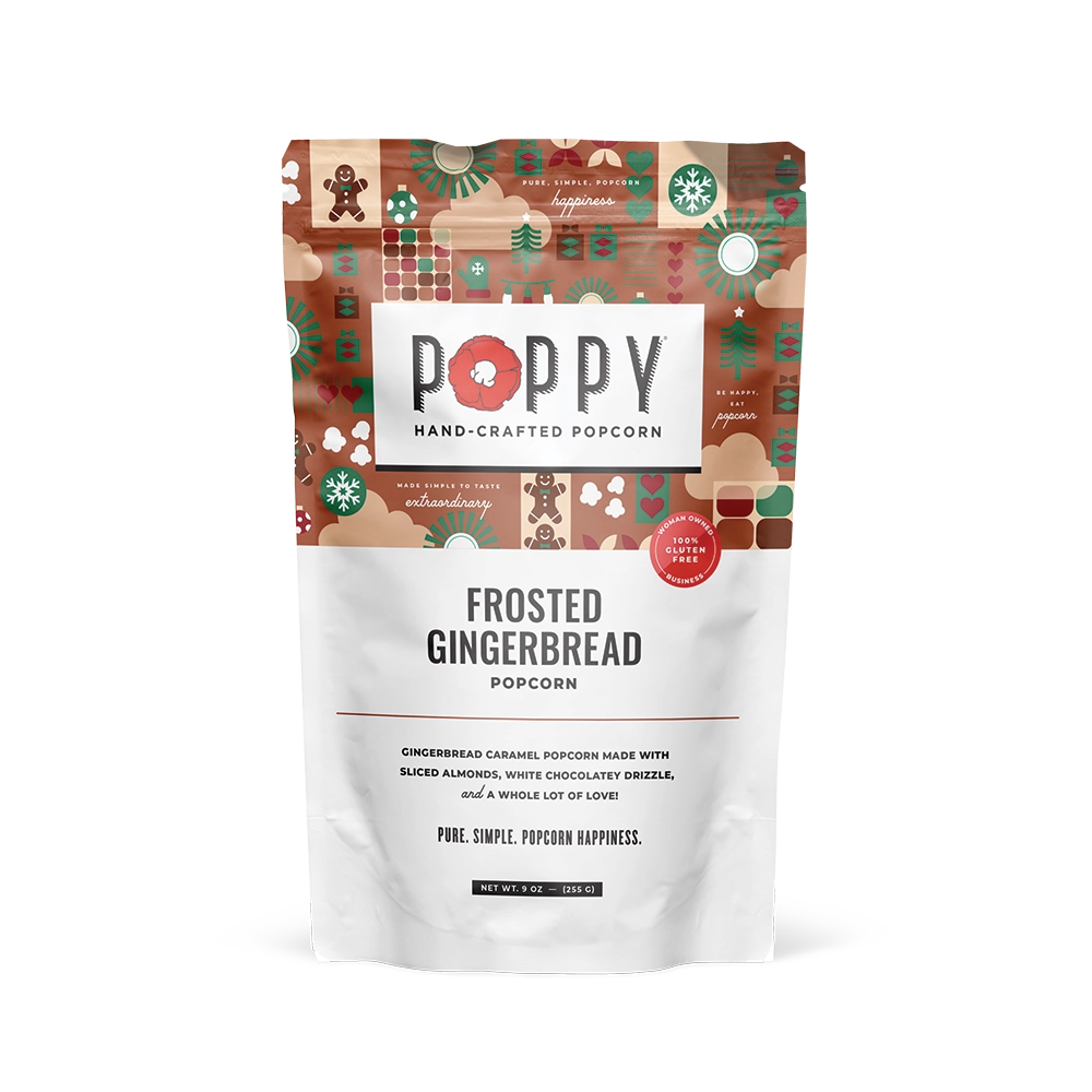 Frosted Gingerbread Poppy Popcorn