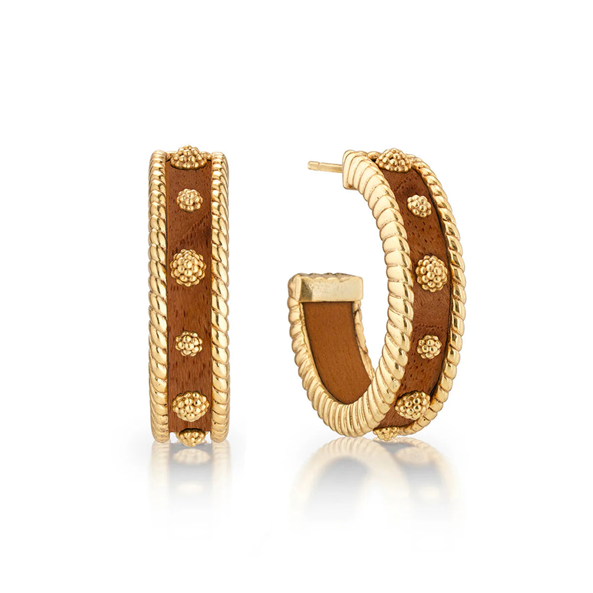 Berry Medium Hoops - Teak