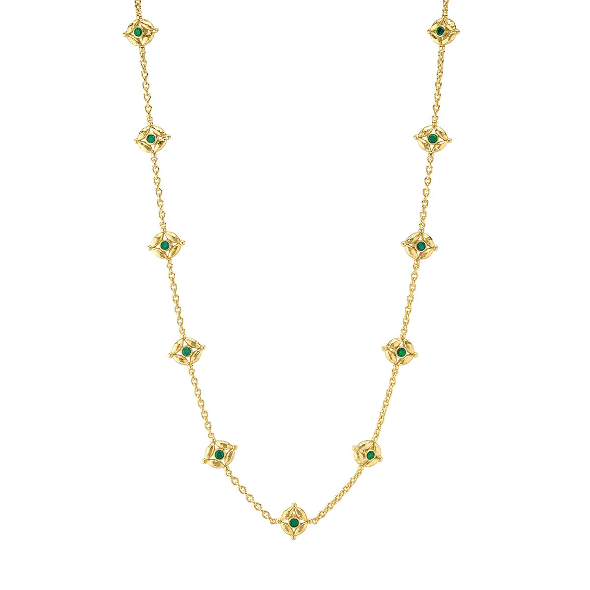 Mystic Eye Double Sided Necklace - Blue Labradorite/Green Onyx
