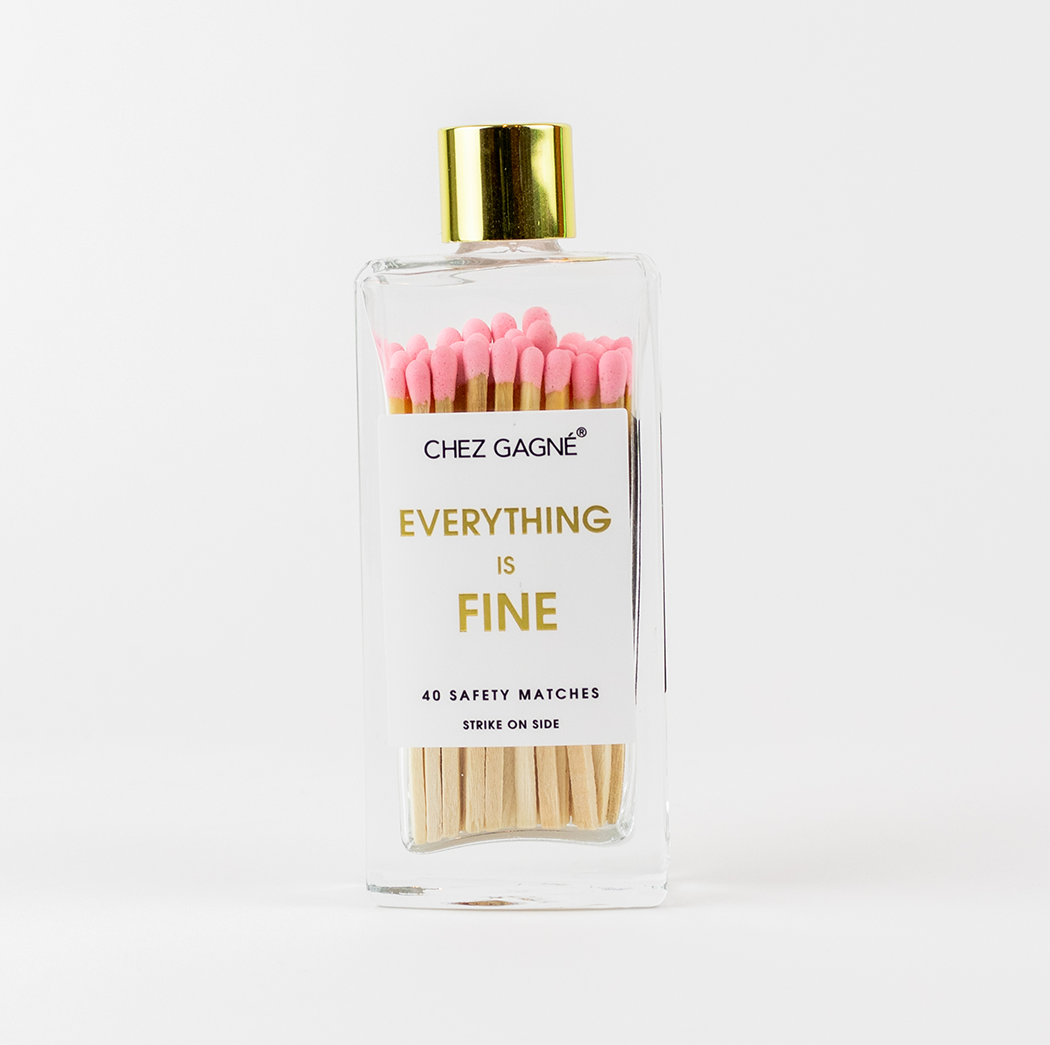 Everything is Fine Matches - Glass Bottle Matchsticks Light Pink