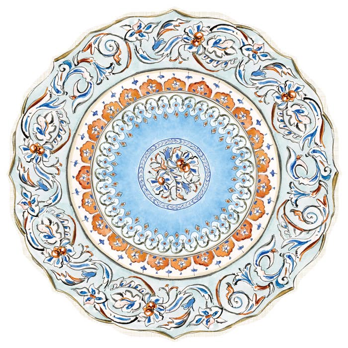 Blue and Brown Fall Plate Posh Die-Cut Placemat