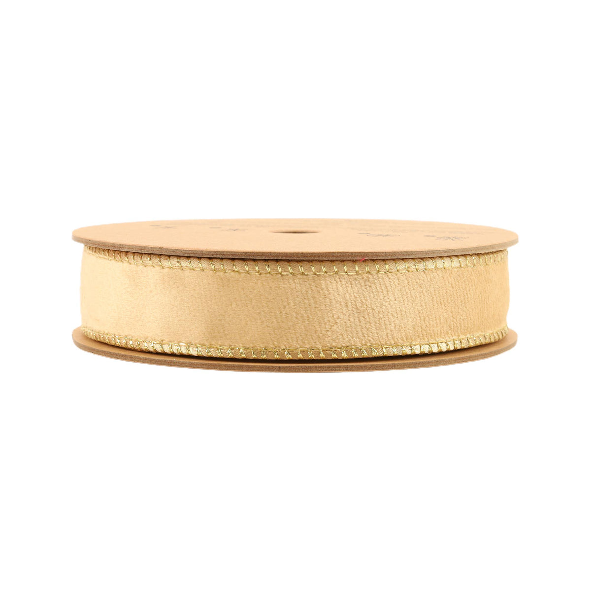 1" Reversible Classic Velvet Wired Ribbon | Tan/Gold | 10 Yard Roll