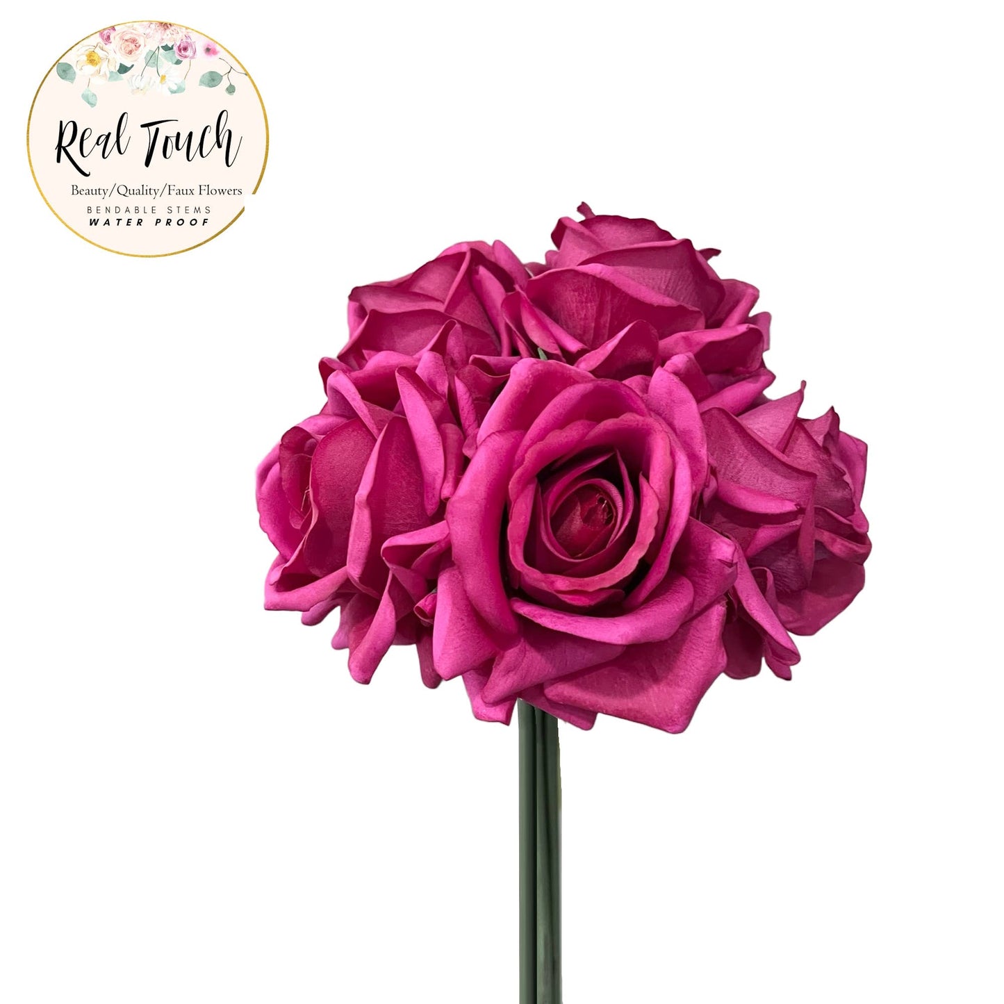 Real Touch Pack of 5 Large bloom Rose
