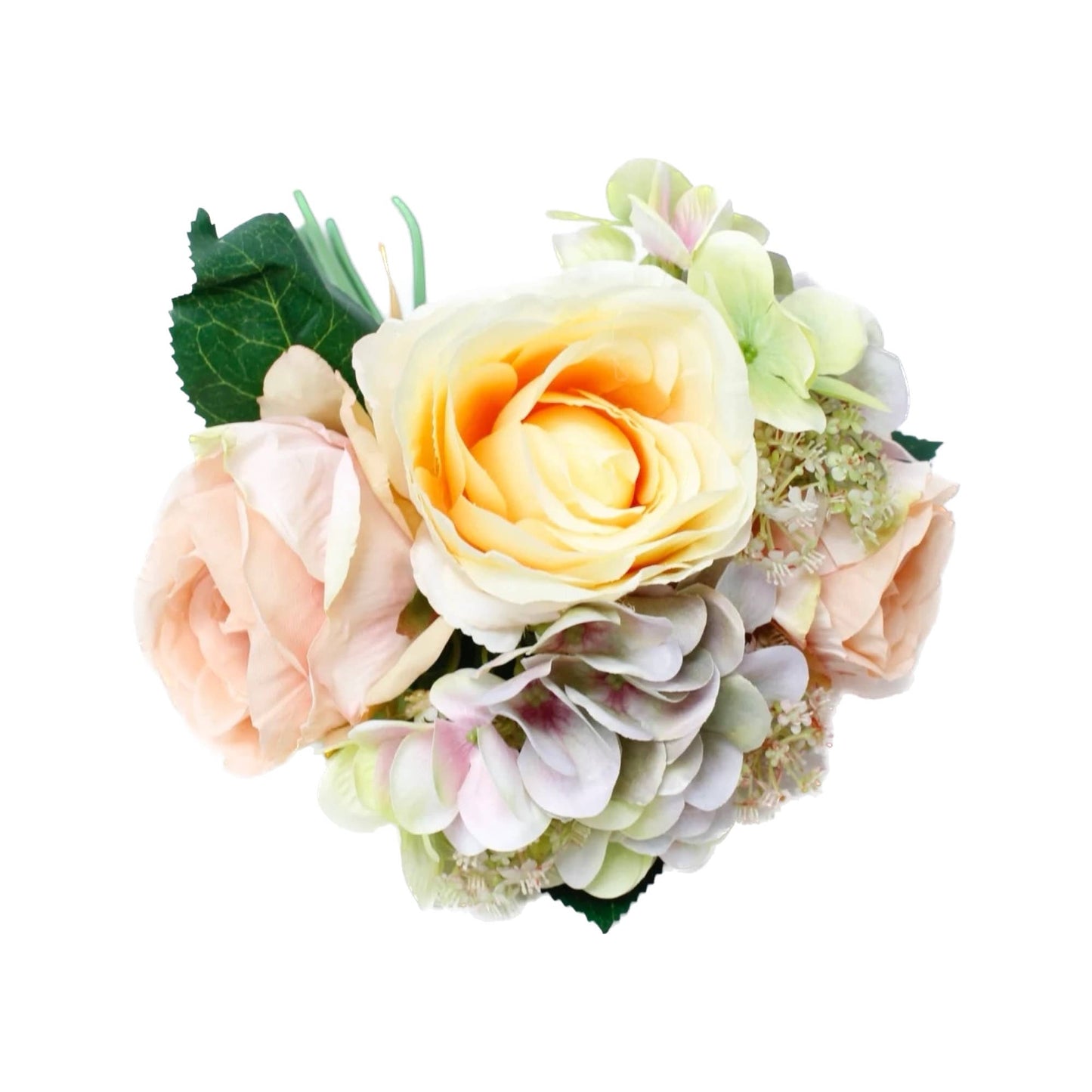 12"-Rose Hydrangea Pre-tied bouquet Faux Flowers