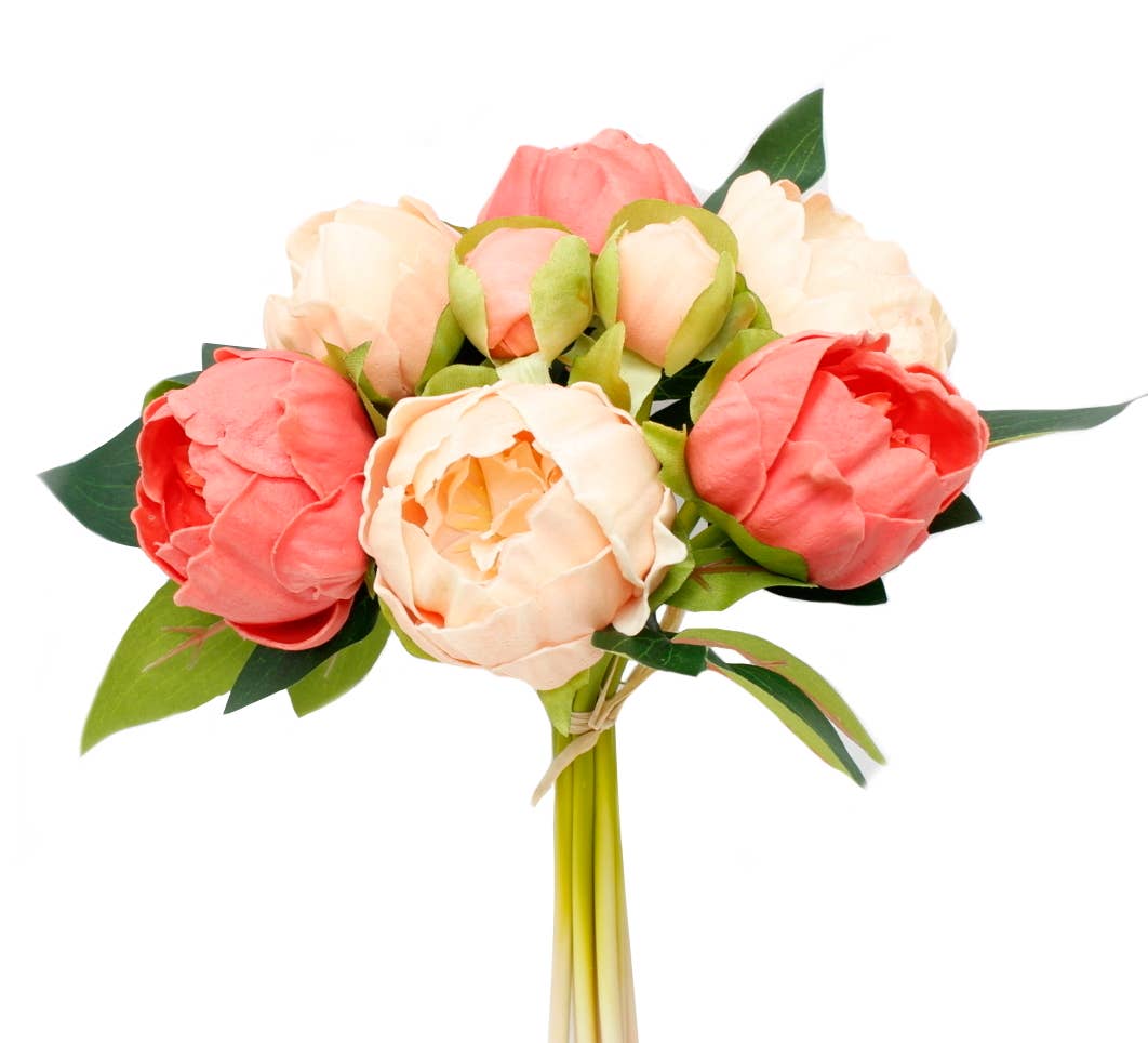 10.5" Real touch artificial Peony bundle-8 Flowers and buds