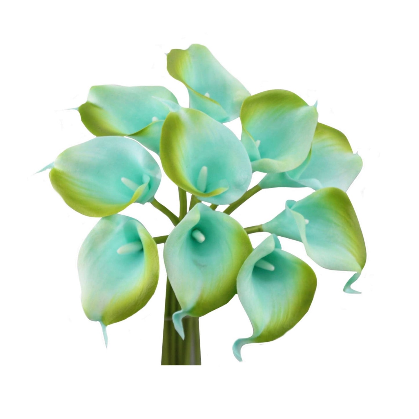 Pack of 10-real touch calla lily green color palette