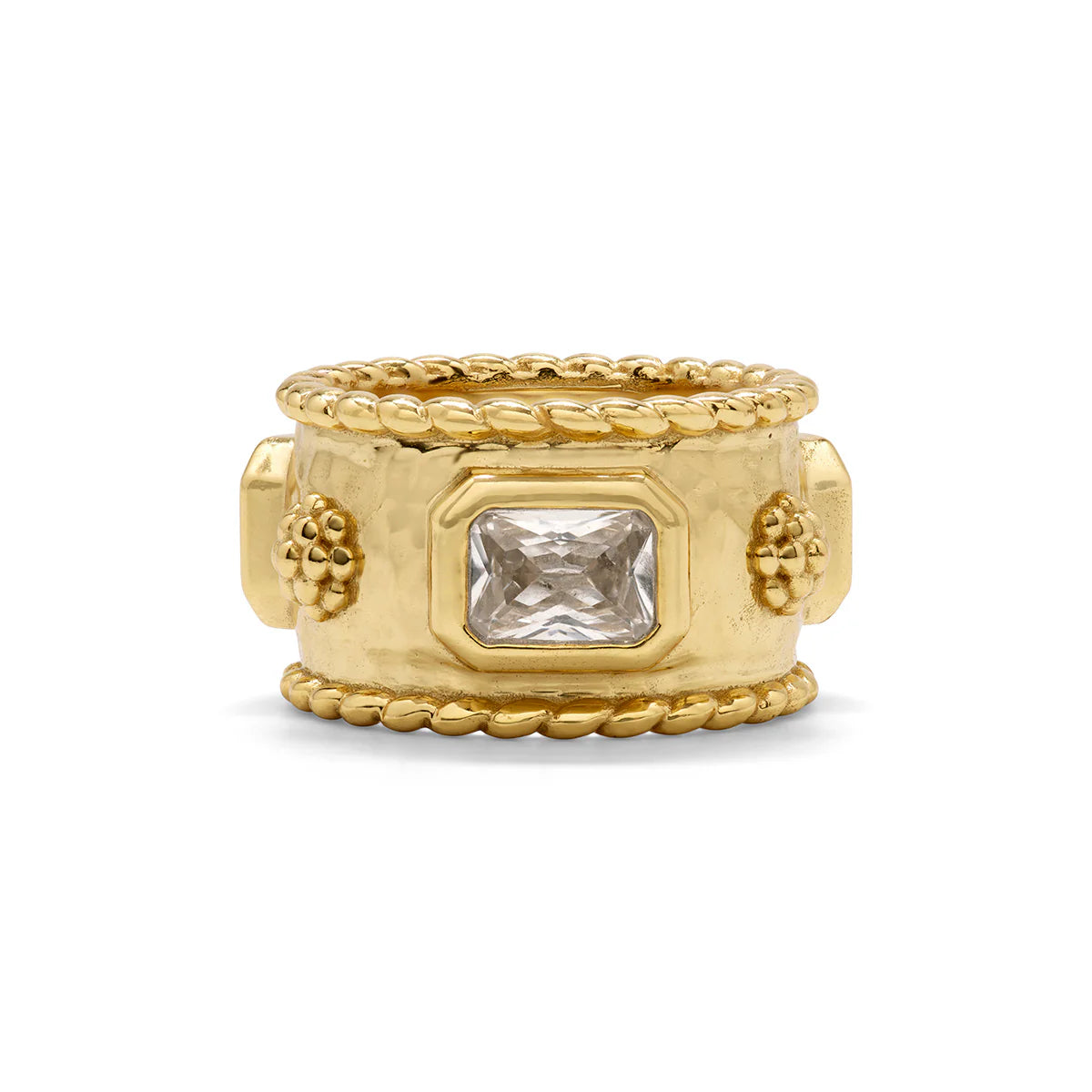 Berry Hammered Band - Cubic Zirconia