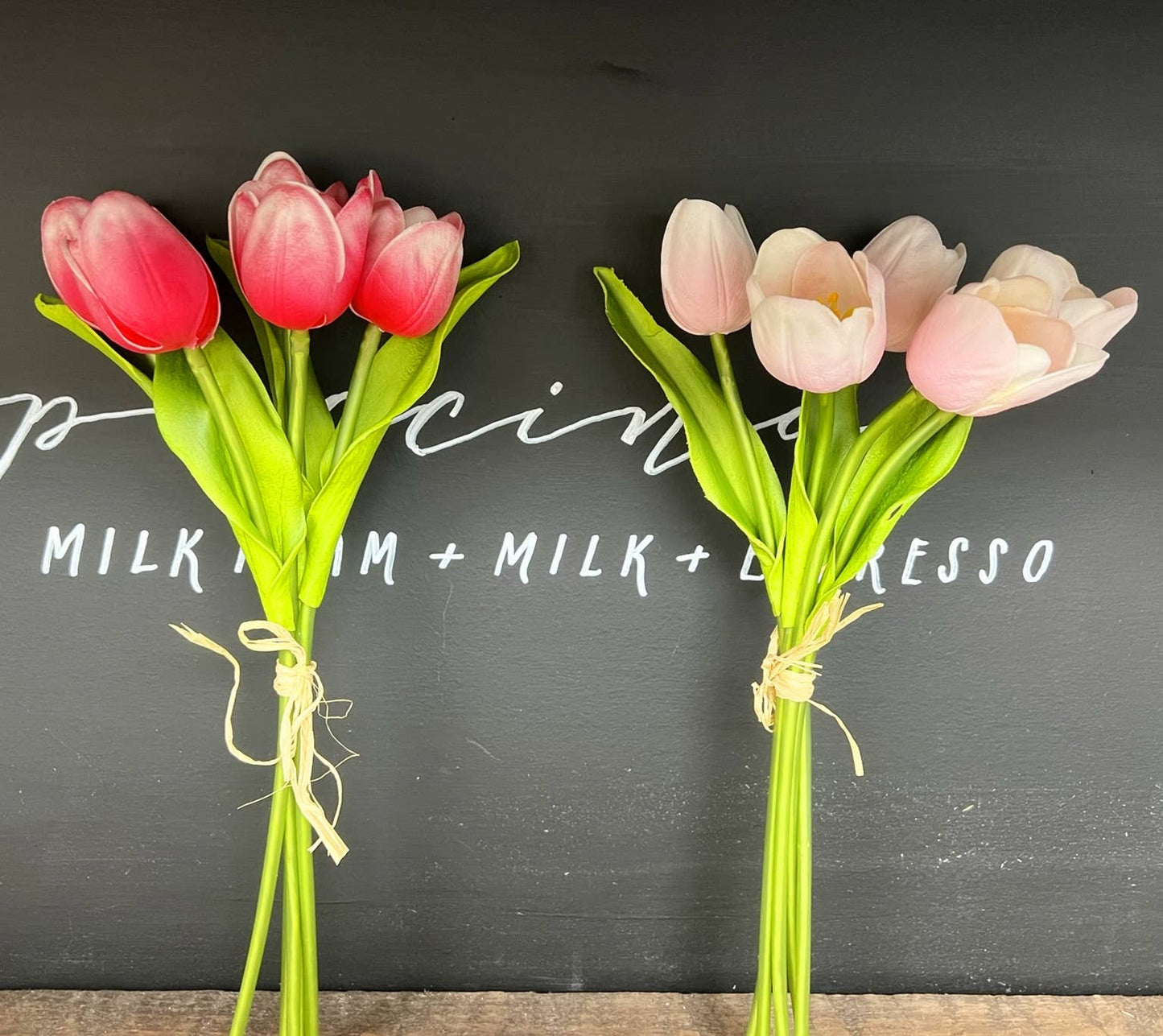 Pack of 5-stems Real Touch medium open tulip