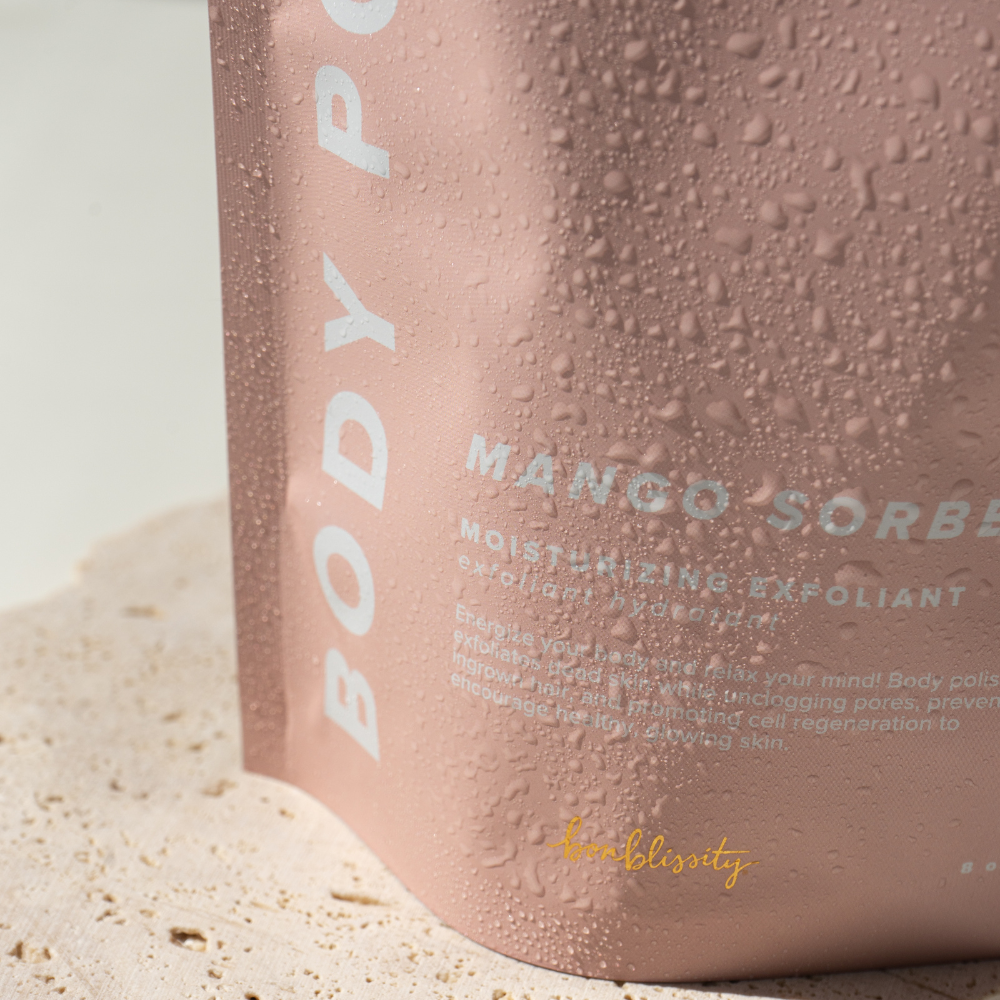 Body Polish Scrub w/Gold Spoon - Mango Sorbet