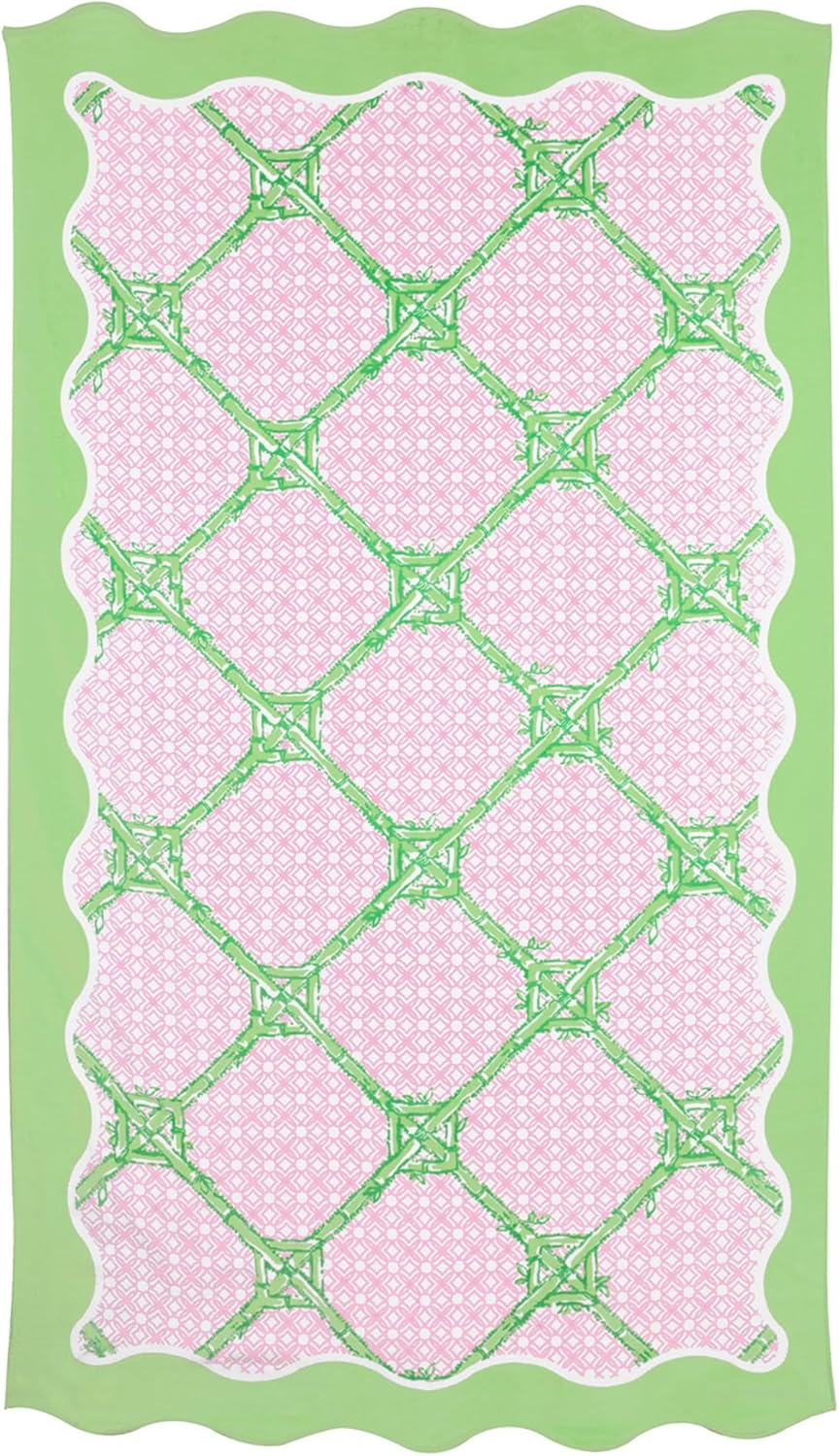 Butterfly Trellis Scalloped Beach Towel