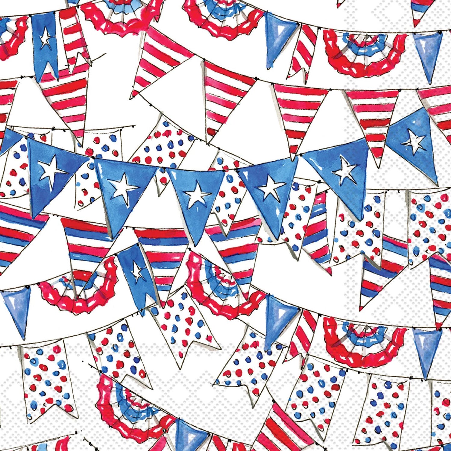Paper Cocktail Napkins 20 Ct Patriotic Pennant Flag