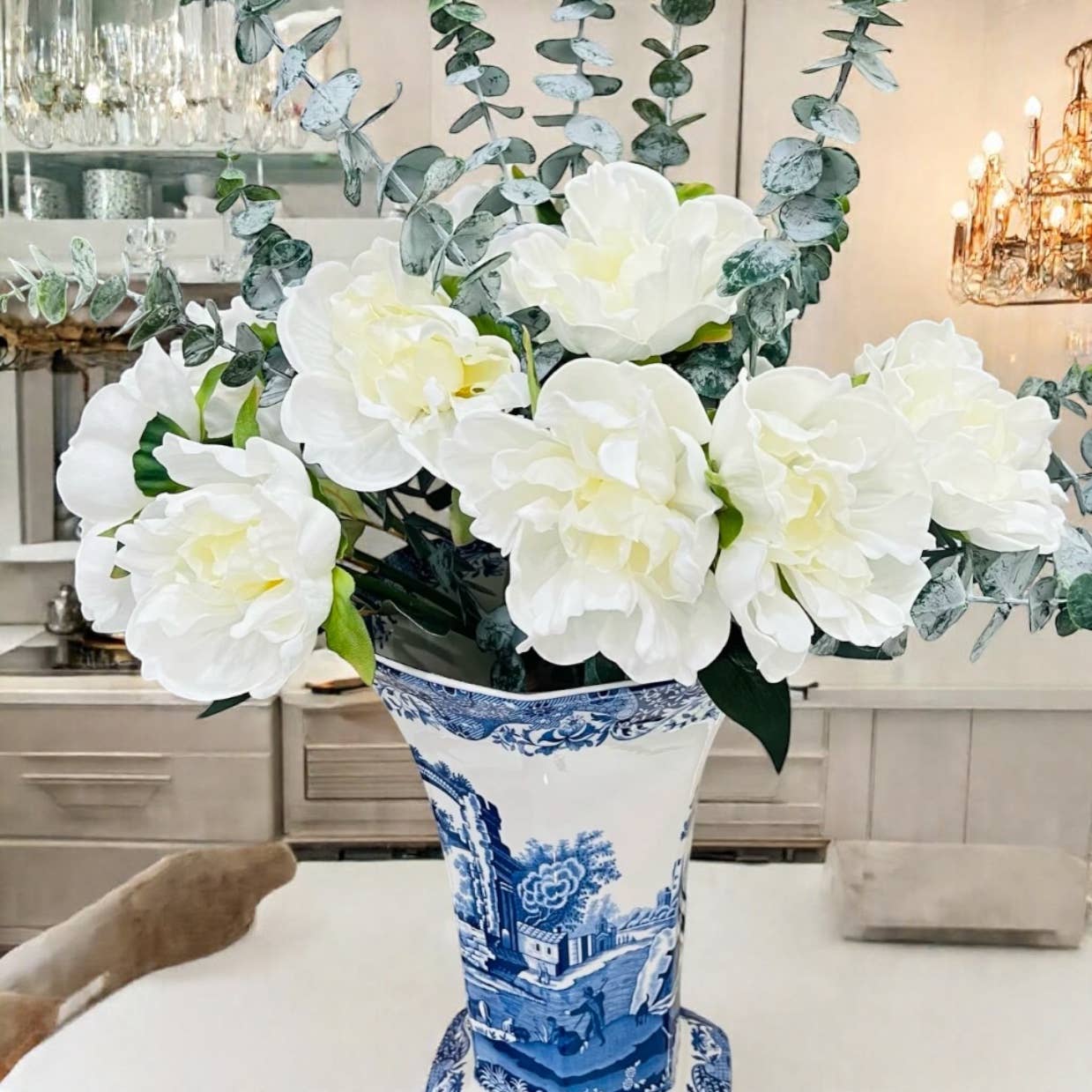 16"-5-stem Bundled-Real Touch Peony Blossom