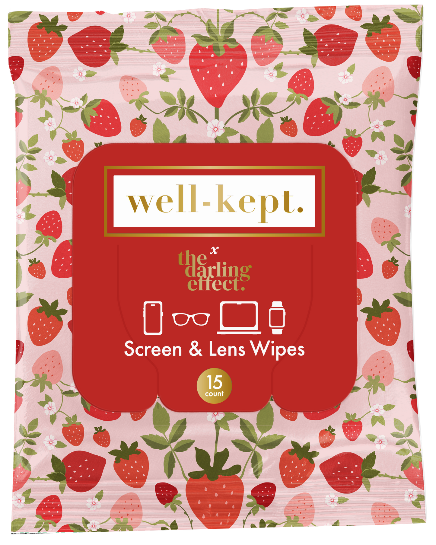 STRAWBERRY FIELDS SCREEN CLEANSING TOWELETTES / TECH WIPES