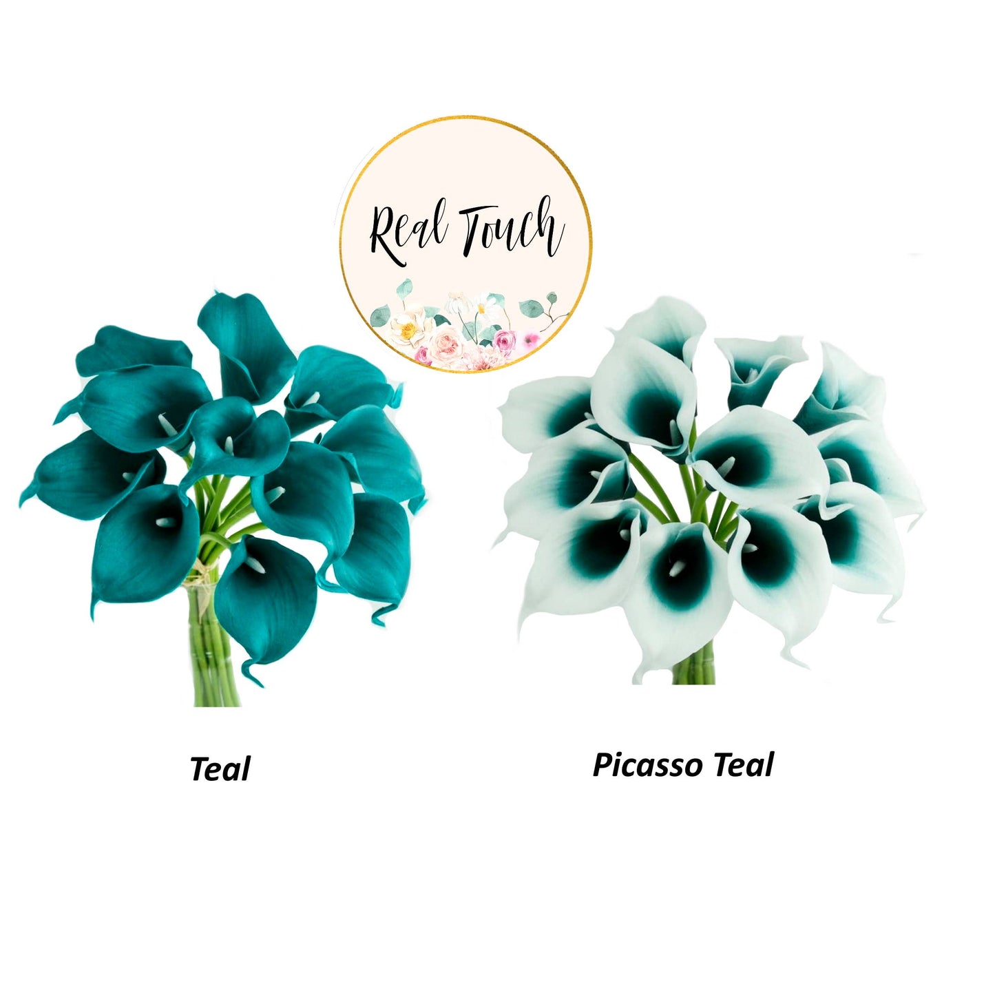 Pack of 10-real touch calla lily green color palette