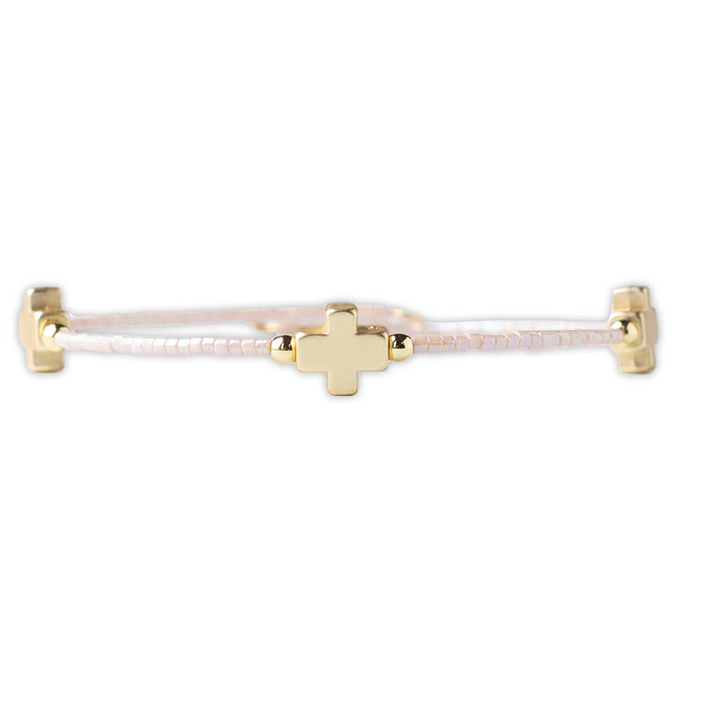 Faithful Cross Bangle-Champagne, Cross Bracelet | Christian