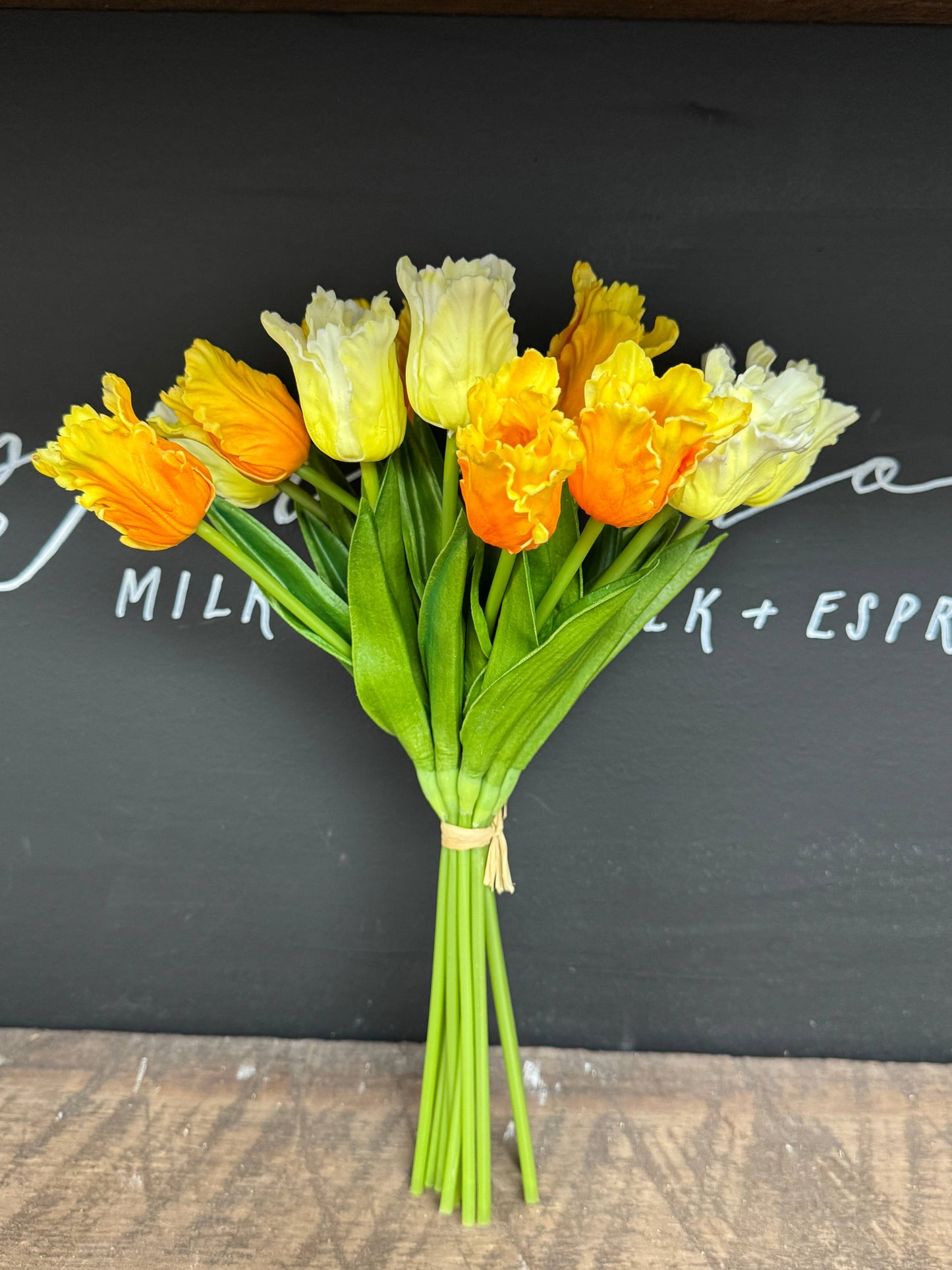 14" Dozen Elegant Colorful Real Touch Parrot Mini Tulip