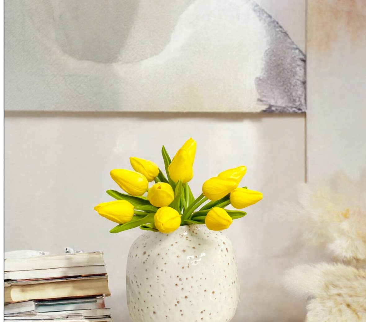 1 Dozen Real Touch Tulip Bud bouquet-10.5"