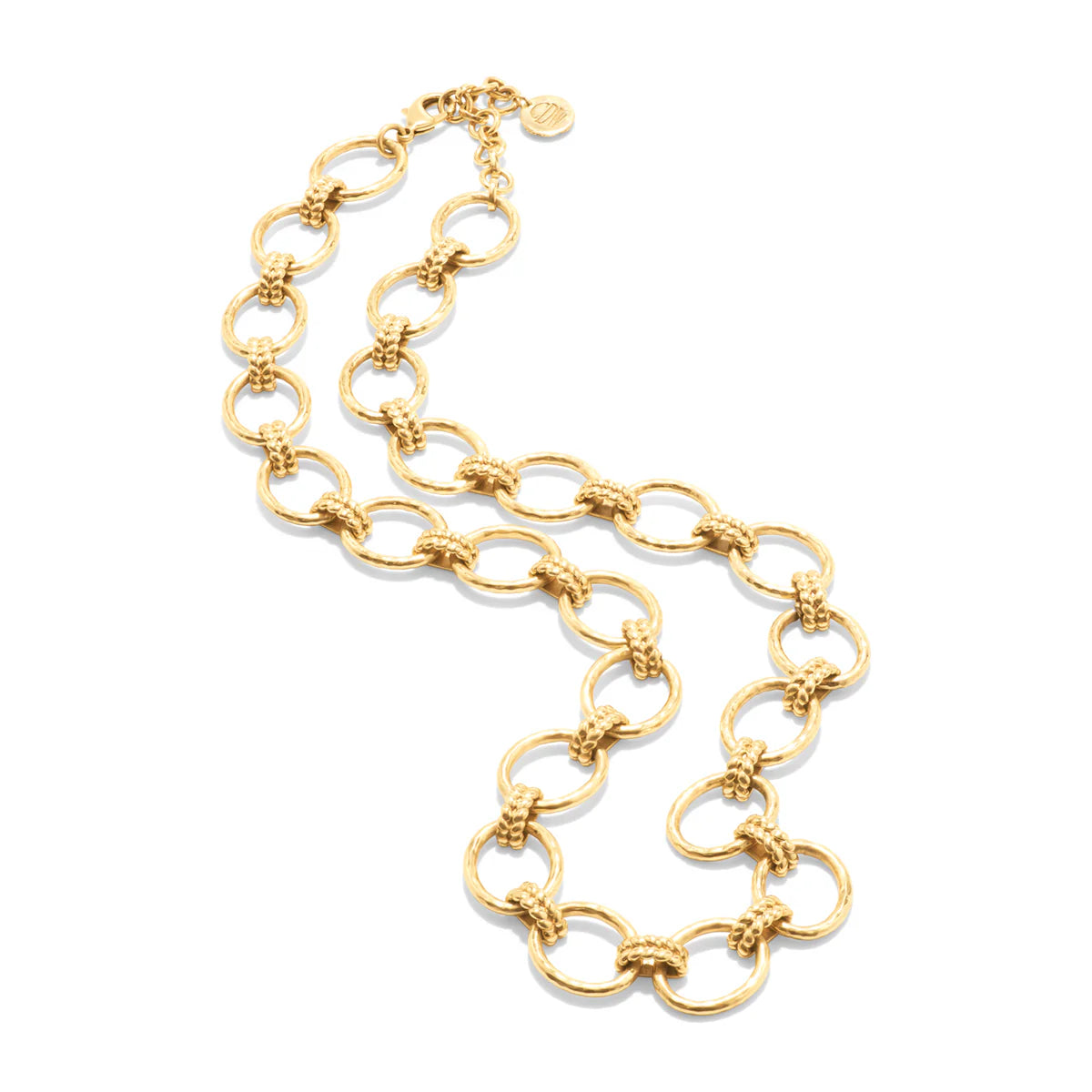 Cleopatra Grande Link Necklace - Hammered Gold